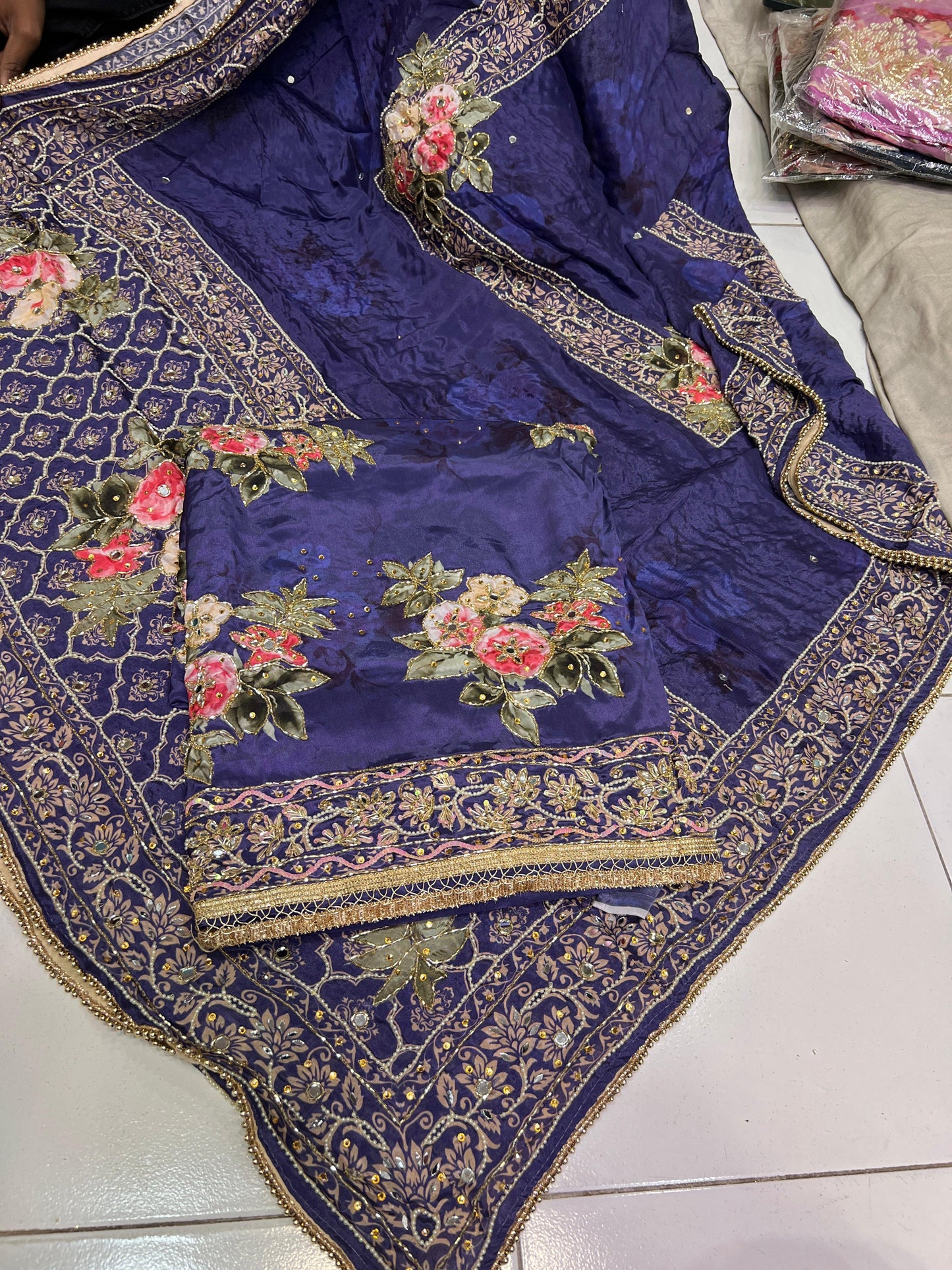 Riwaza crepe unstitched suit Punjabi Salwar suit - Saffronfashionindia