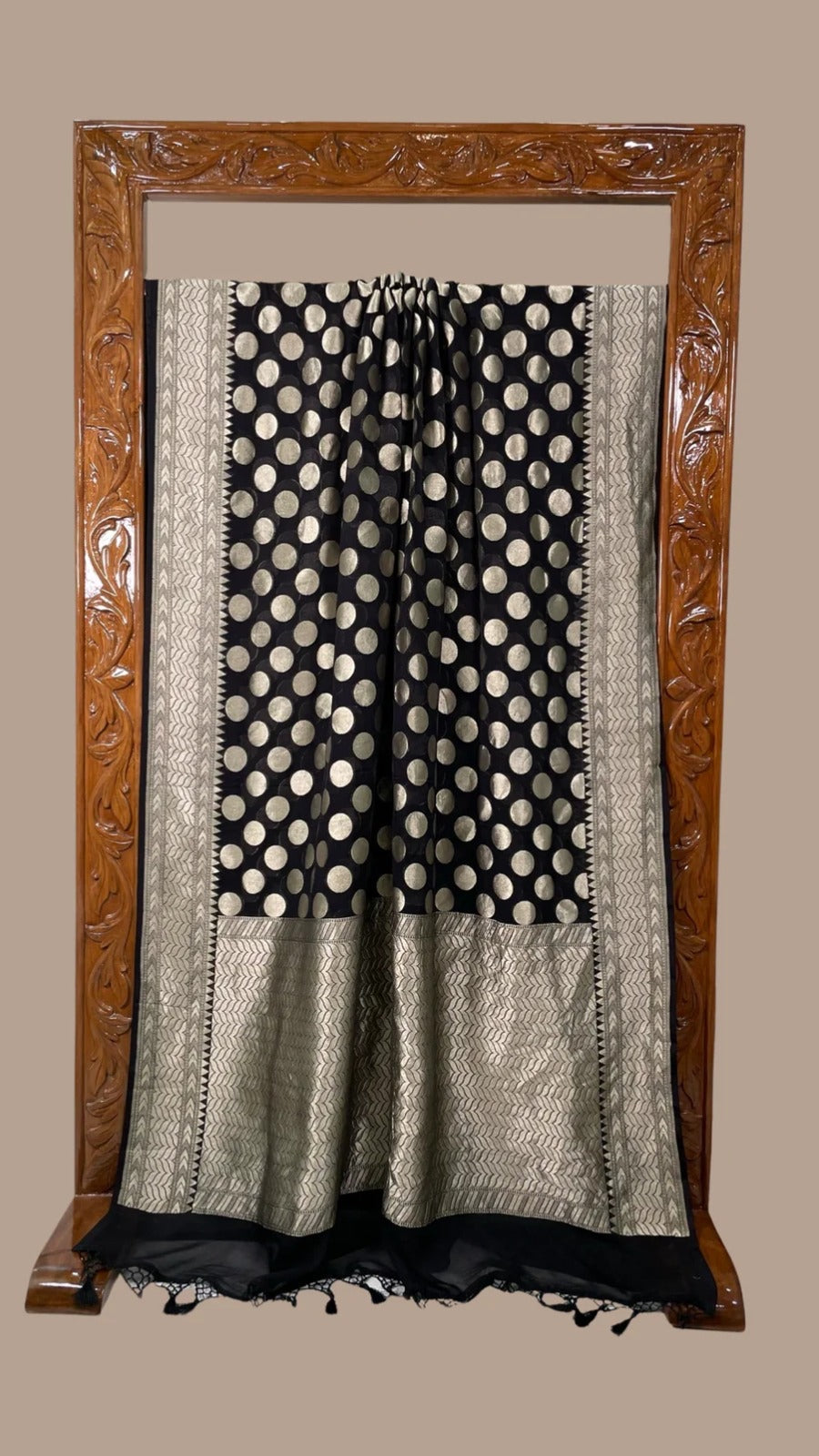 Anika black Khaddi Gorgette saree - Saffronfashionindia
