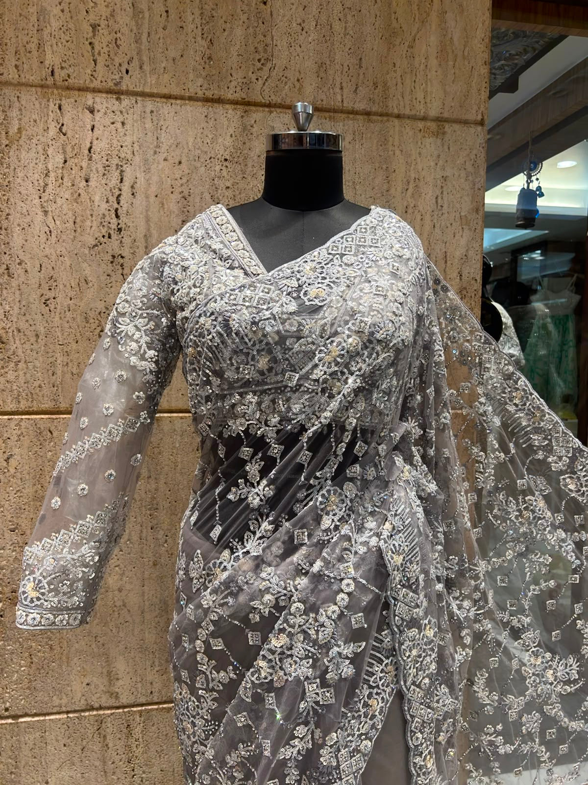 Designer saree net saree women sari blouse wedding sarees SaffronFashion