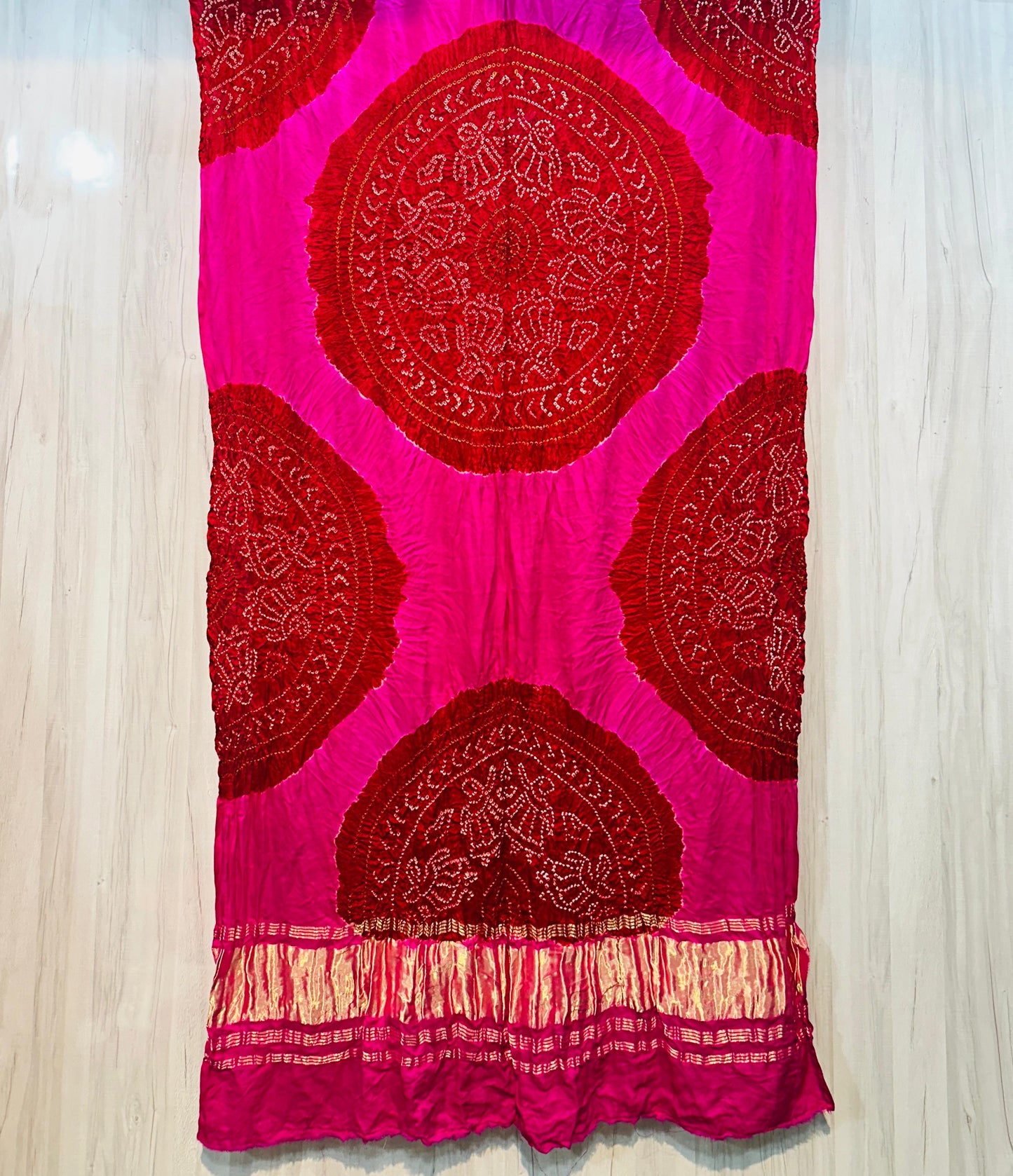 Pink gajji silk dupatta Indian traditional dupatta - Saffronfashionindia