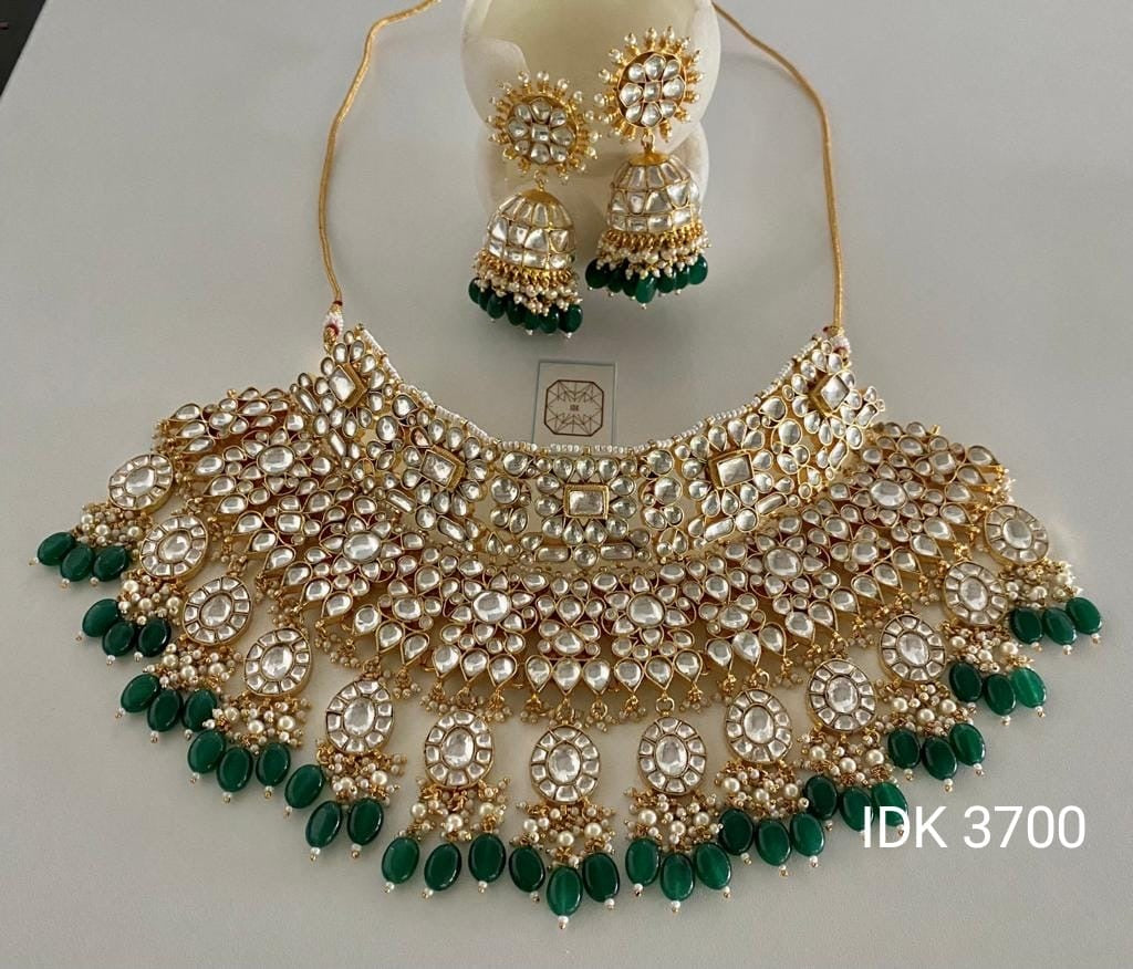 Muneerab Kundan Bridal Set Jewellery Set - Saffronfashionindia