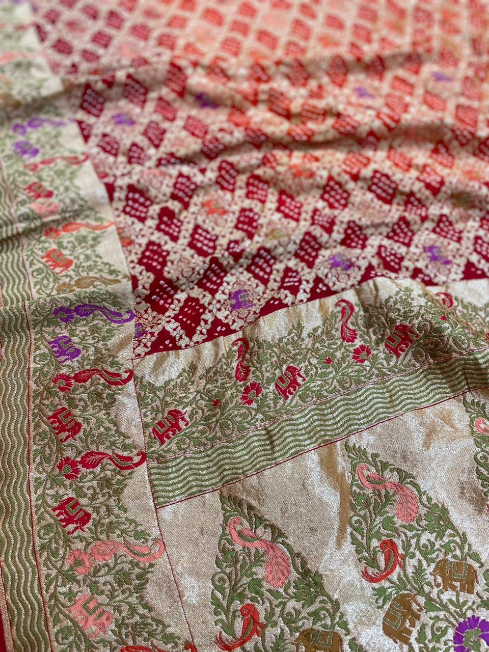 Mazhabi gorgette Meenakari exclusive dupattas Saffronfashionindia