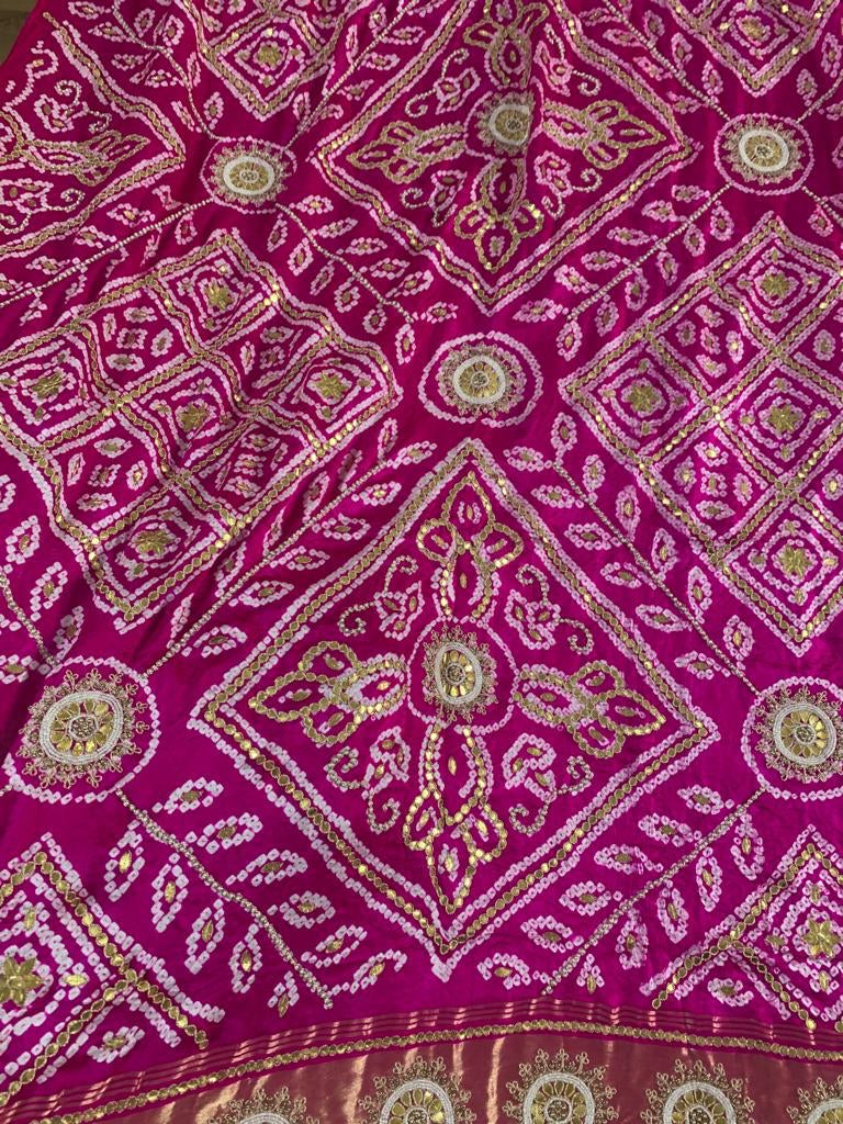 Pink gottapatti zardosi exclusive dupatta - Saffronfashionindia