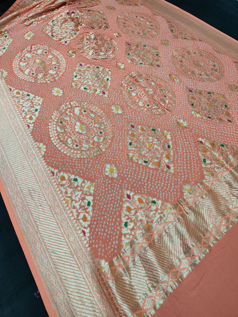 Saloni banarsi meenakari dupatta Bandhani dupatta - Saffronfashionindia