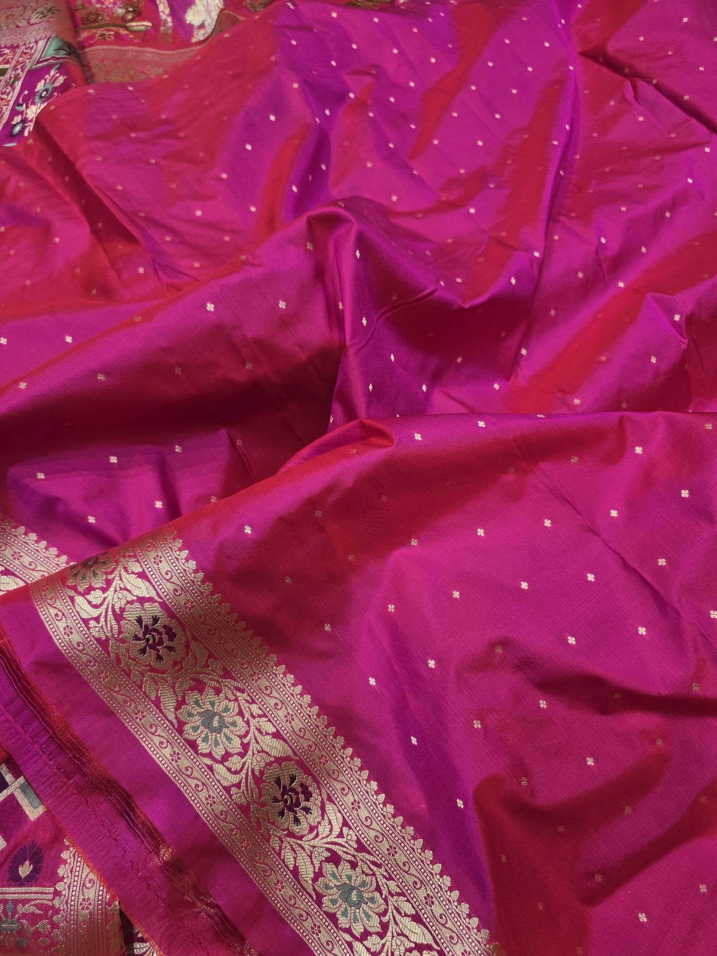 Mughal inspired katan silk saree Banarsi saree exclusive sarees SaffronFashion