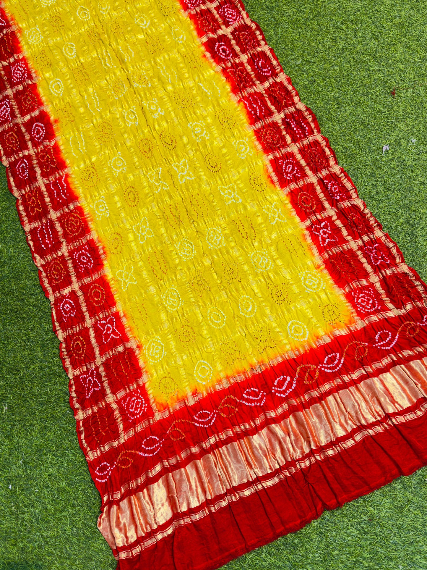 Yellow dupatta gajji silk dupatta Indian dupatta wedding bridal dupatta SaffronFashion