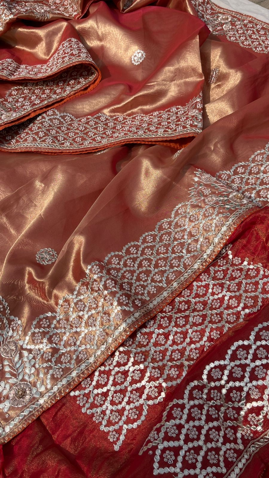 Zavish Zari Tissue saree Partywear sarees - Saffronfashionindia