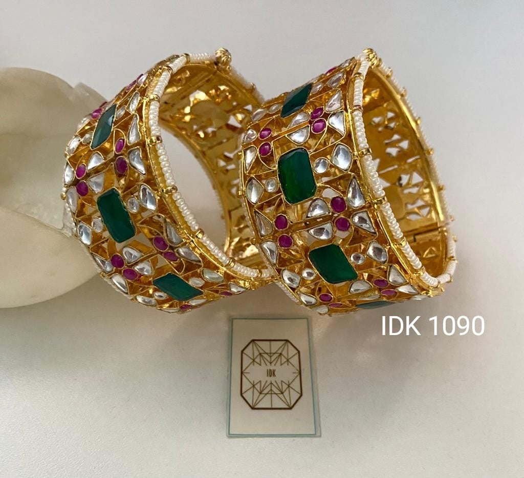 Garba pacchi kundan bangles Indian jewellery - Saffronfashionindia