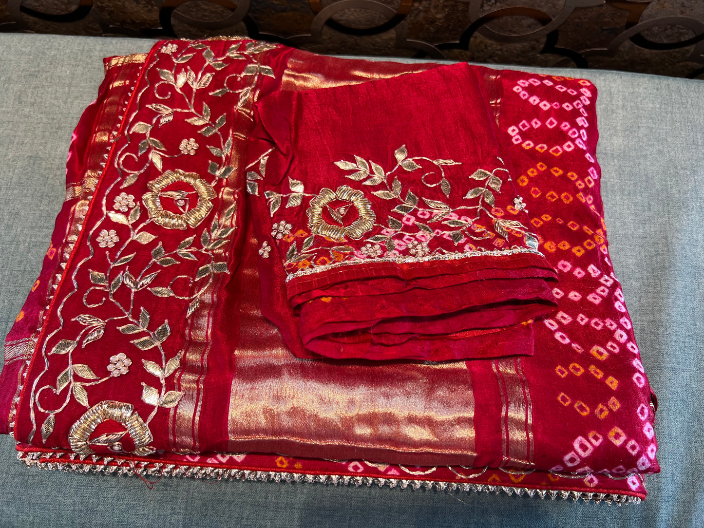 Bridal saree Gajji silk saree Indian sarees - Saffronfashionindia