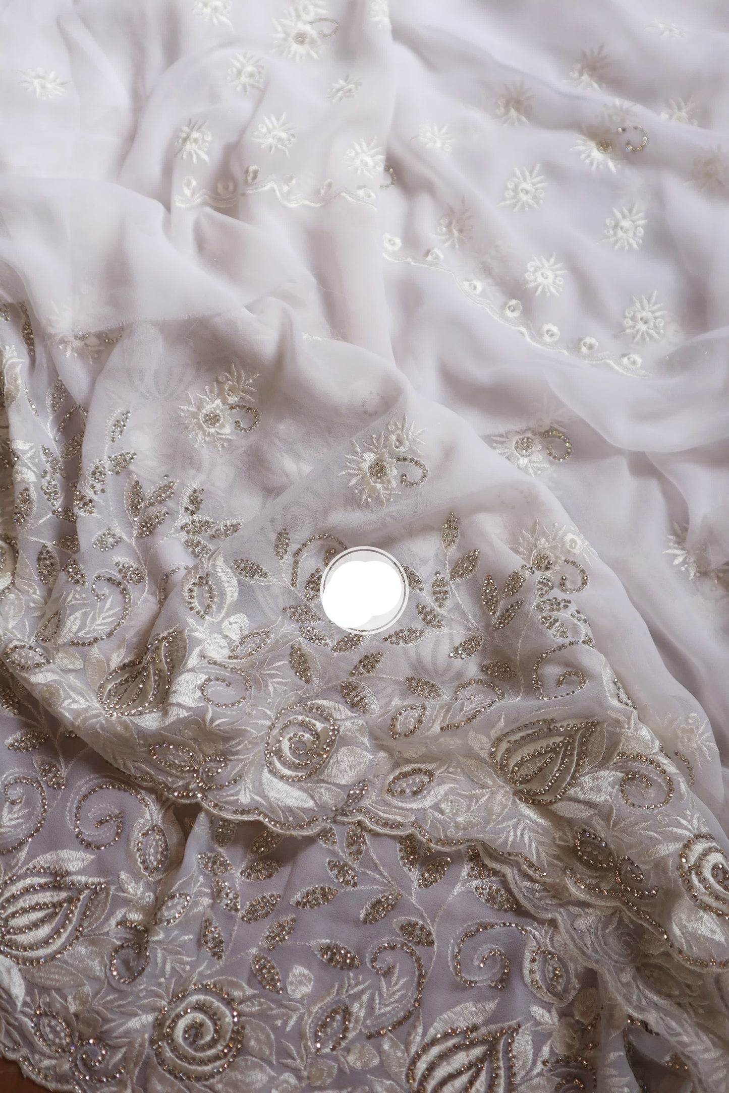 White Royal Classy Saree Embroidered sarees - Saffronfashionindia