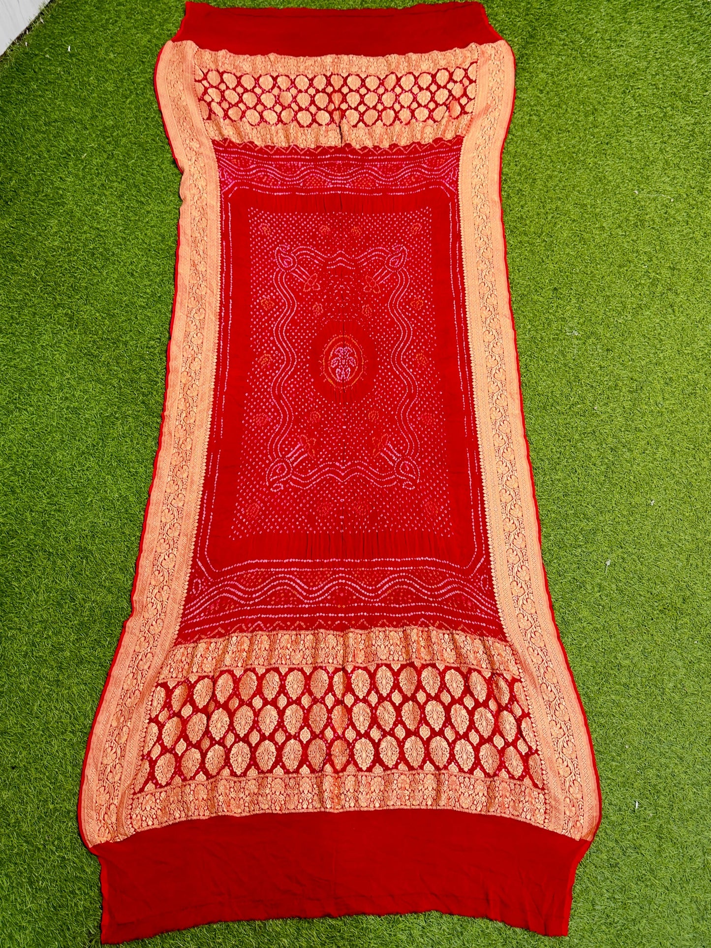 Red Banarsi dupatta gorgette dupatta Indian dupatta SaffronFashion