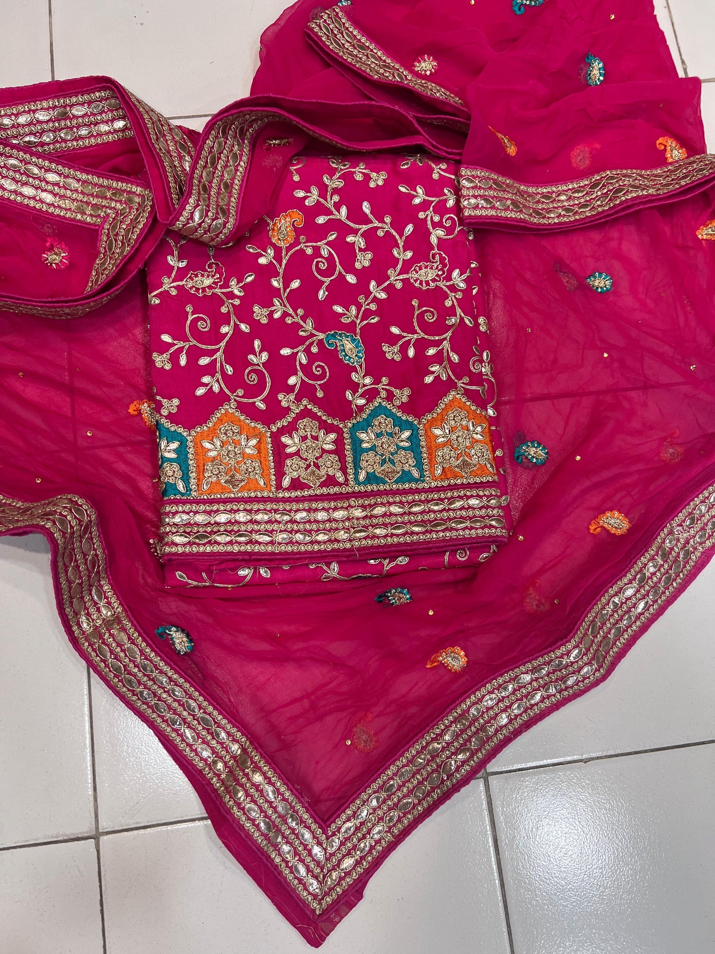 Roviza Punjabi silk salwar suit - Saffronfashionindia