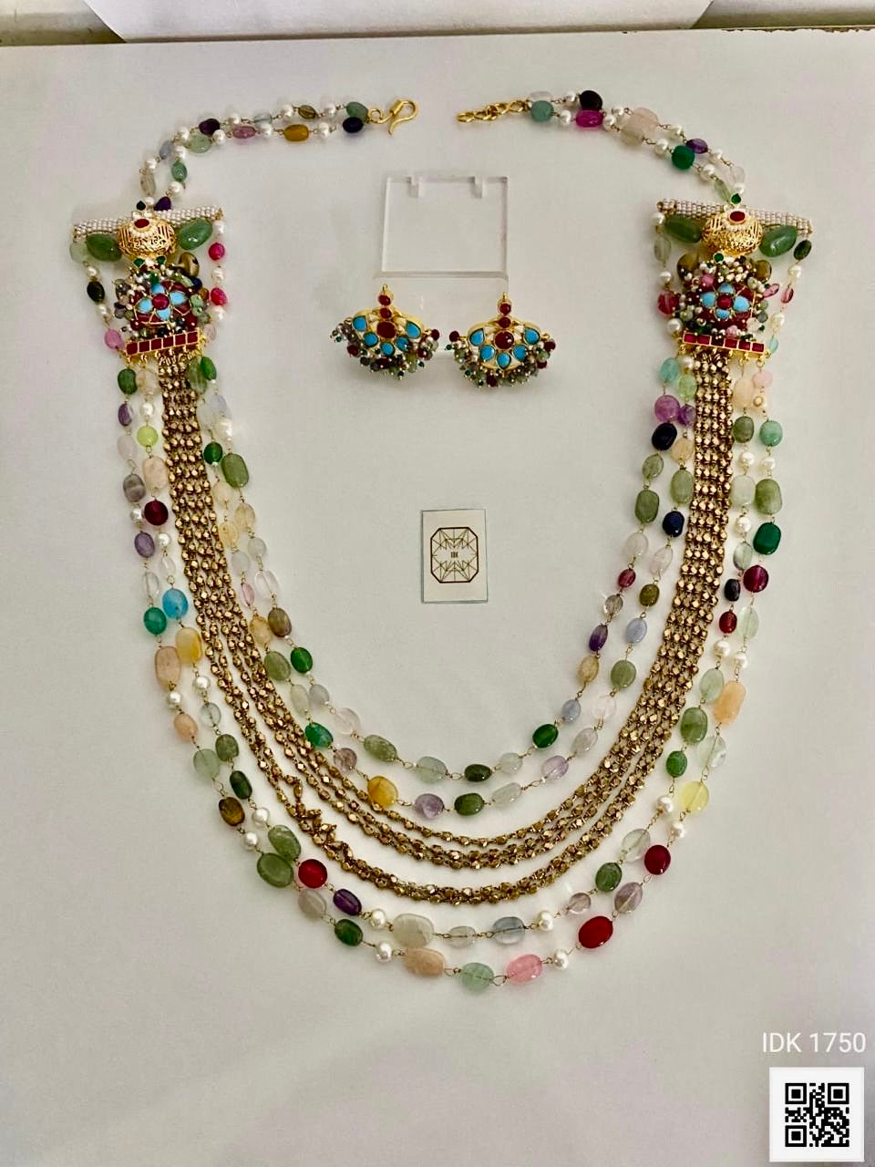 Layered beaded necklace Kundan. Necklace set Saffronfashionindia