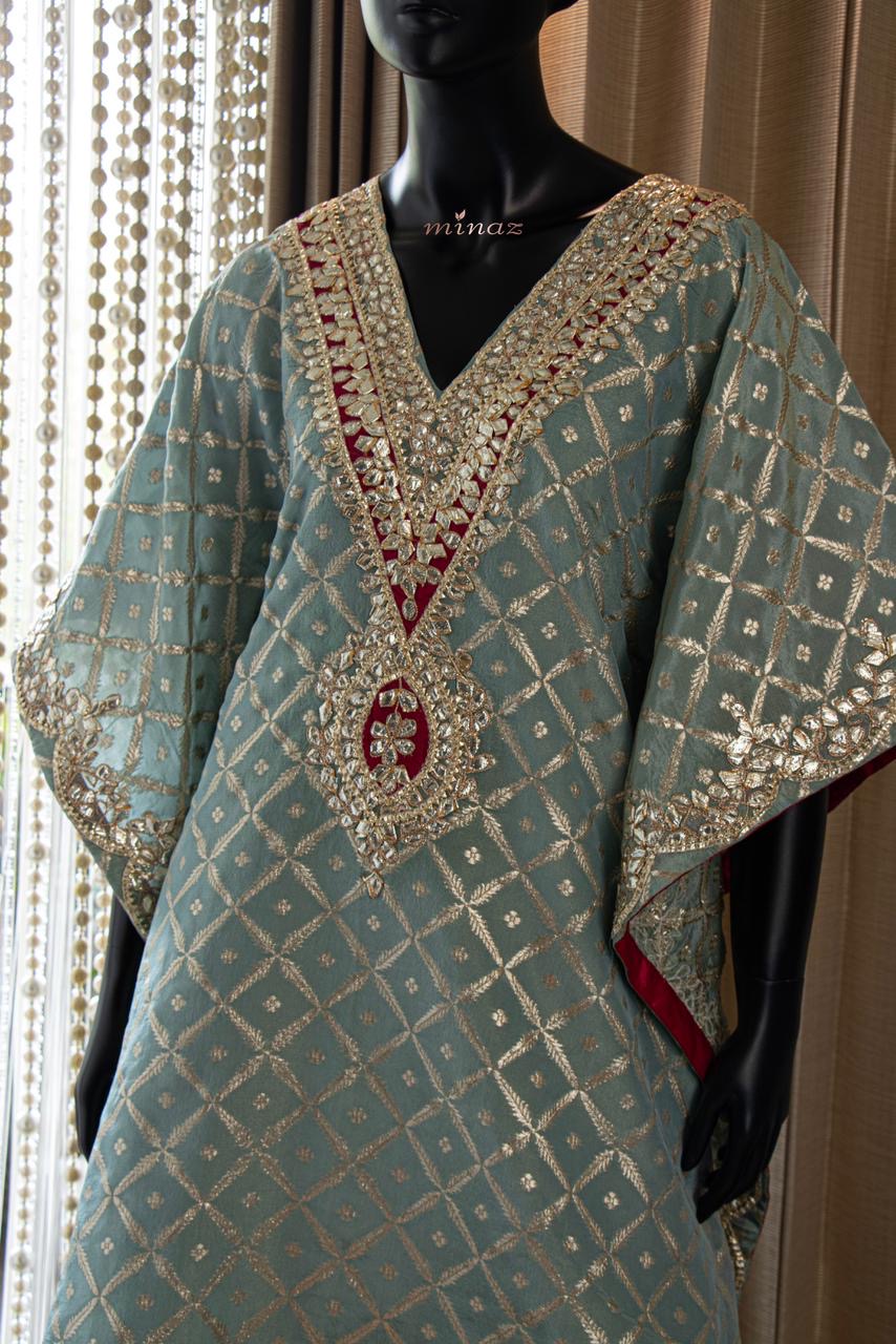 Kaftan styled kurti pant set traditional kurti set - Saffronfashionindia