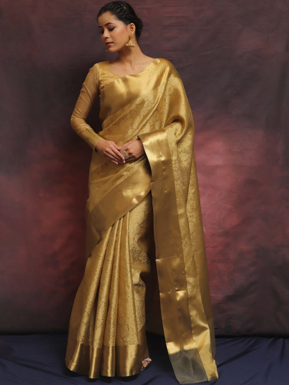 Banarsi saree soft silk saree Indian sari blouse Saffronfashionindia