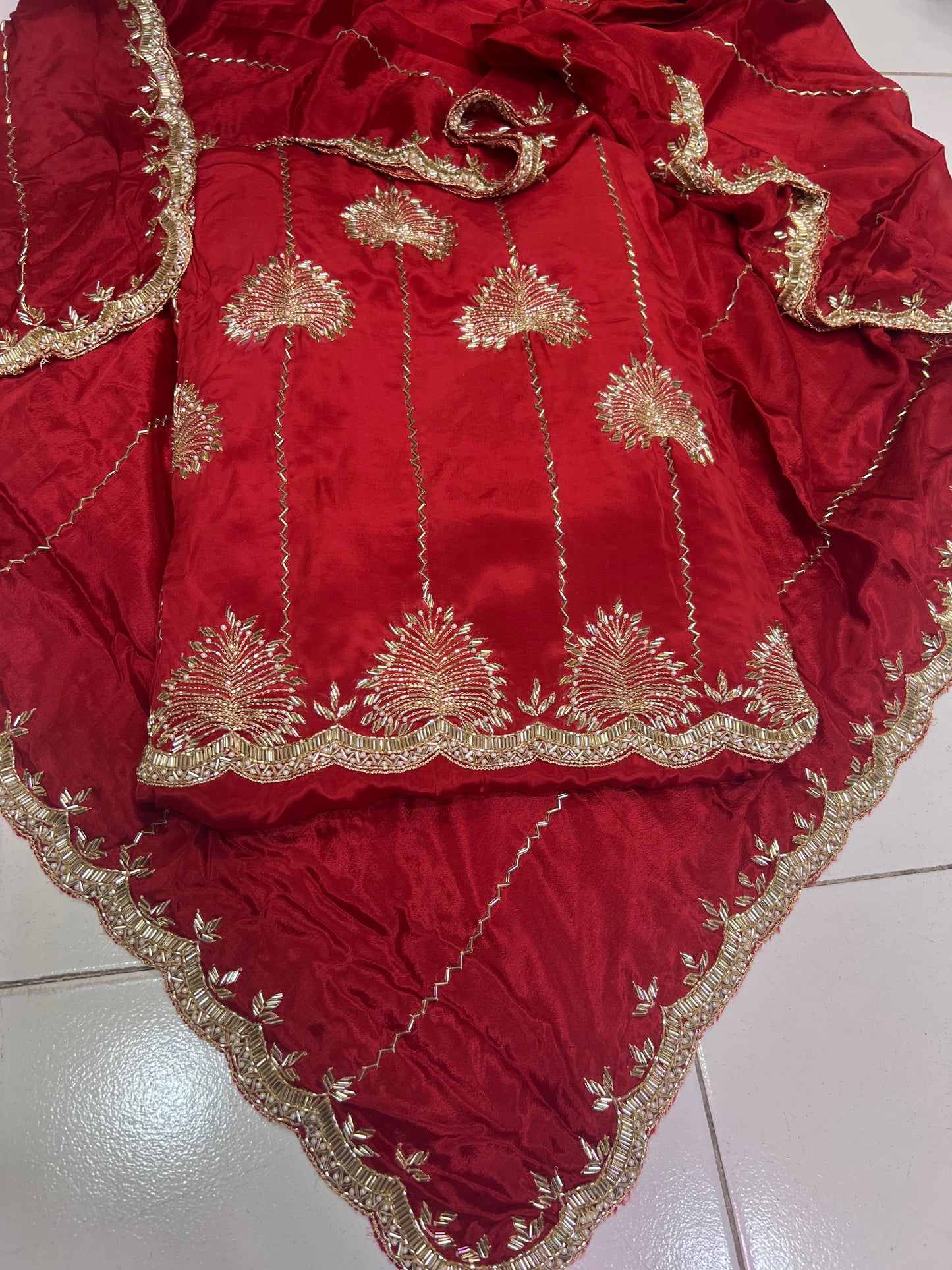 Punjabi crepe chinon suit Indian Salwar suit - Saffronfashionindia