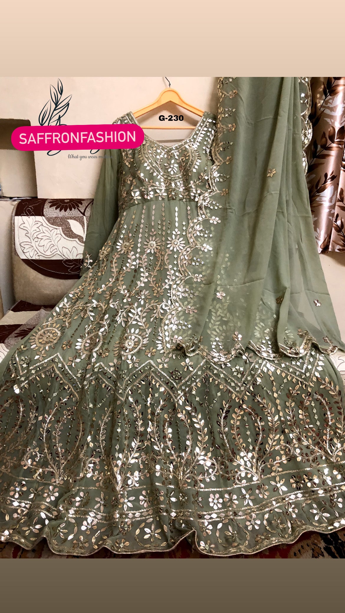 Bridal weddding dress Anarkali style dress Pakistani dresses - Saffronfashionindia