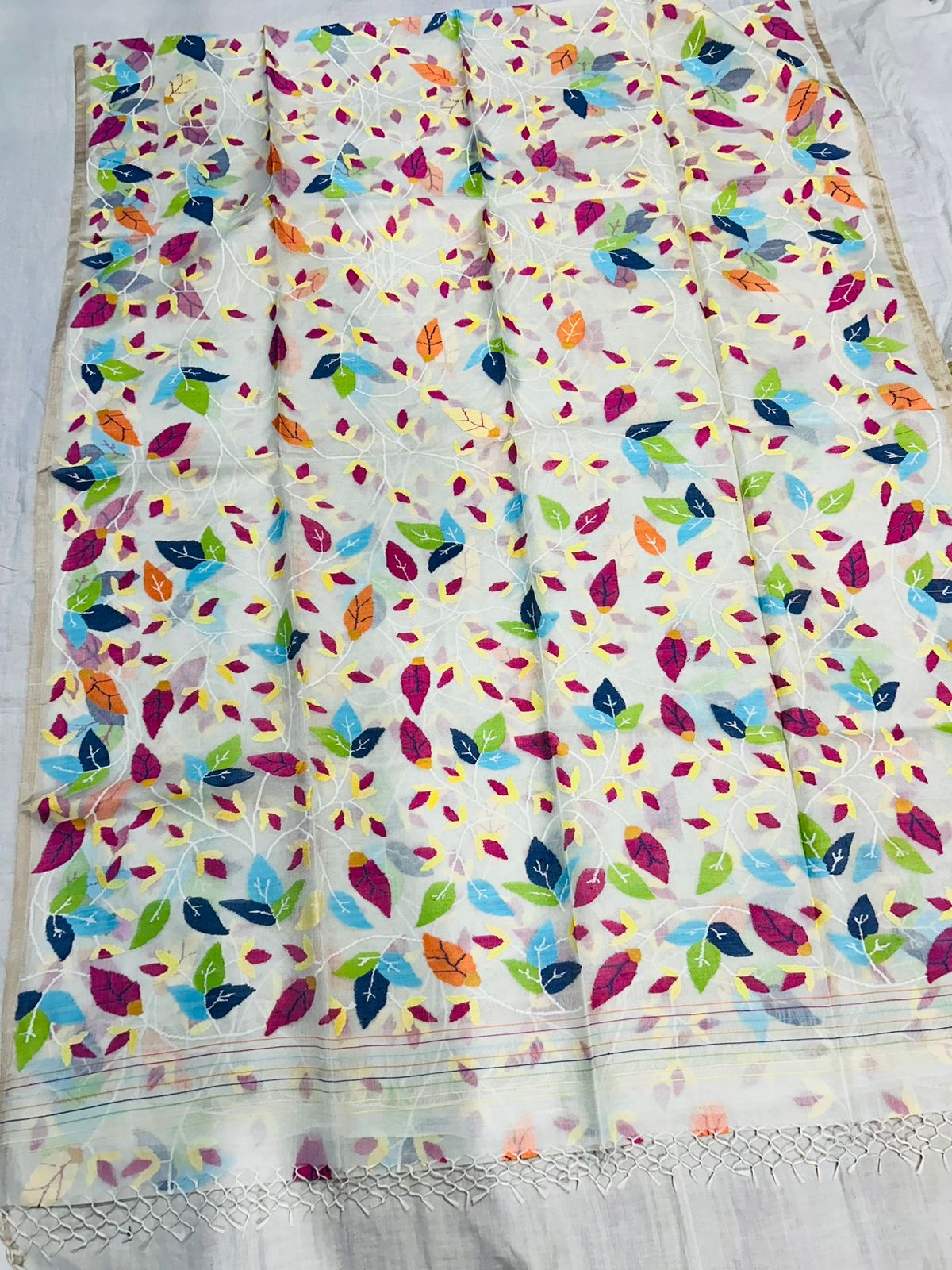 Prinia Tantuj muslin jamdani sarees women saree - Saffronfashionindia