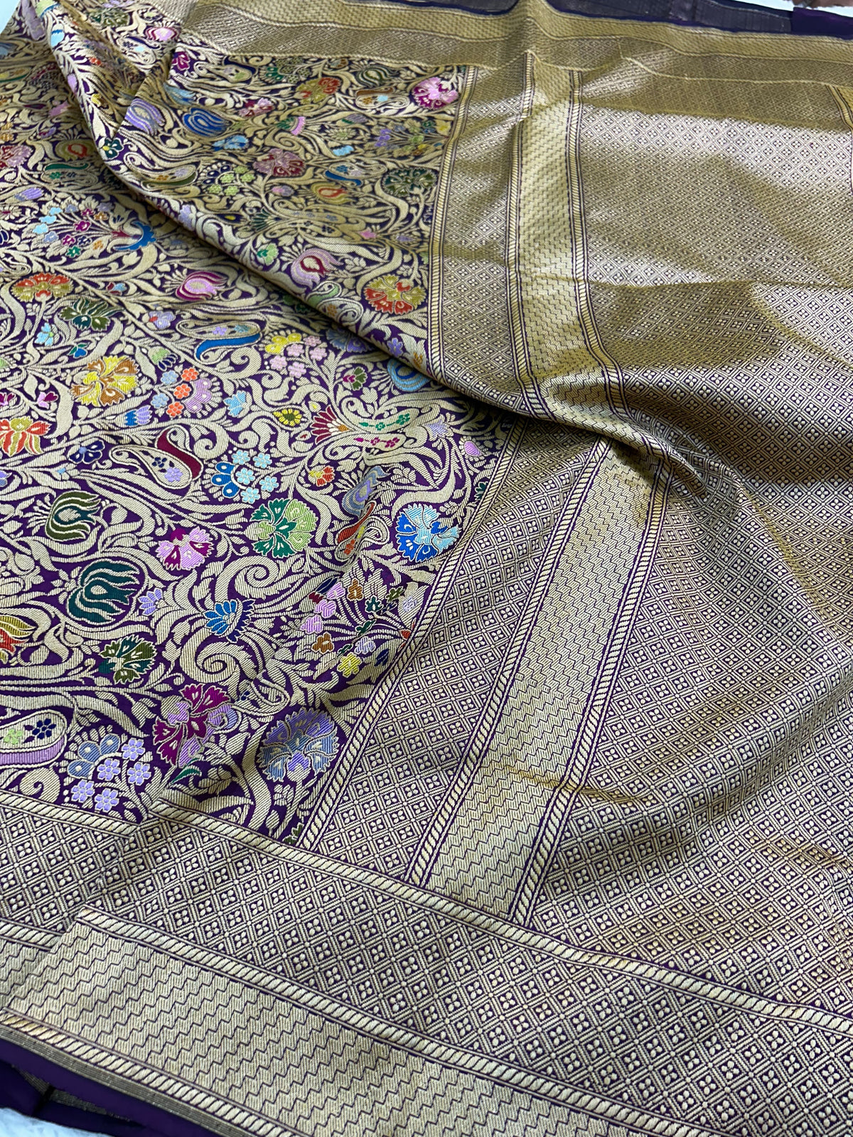 Double iktara handwoven saree traditional Indian heritage sari blouse SaffronFashion