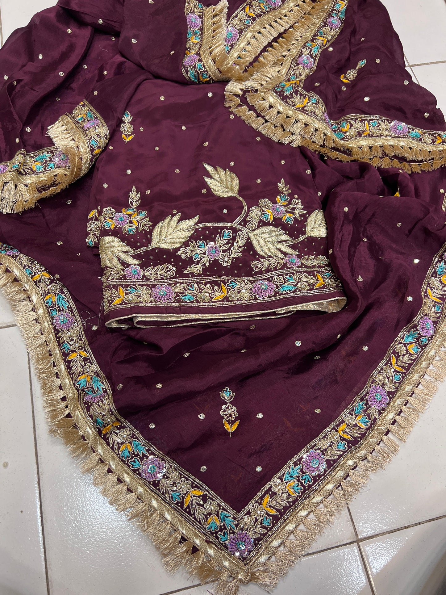 Kanika Crepe Salwar suit punjabi salwar kameez - Saffronfashionindia