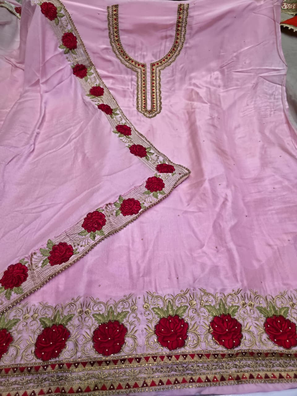 Pink floral salwar suit Indian salwar kameez Saffronfashionindia