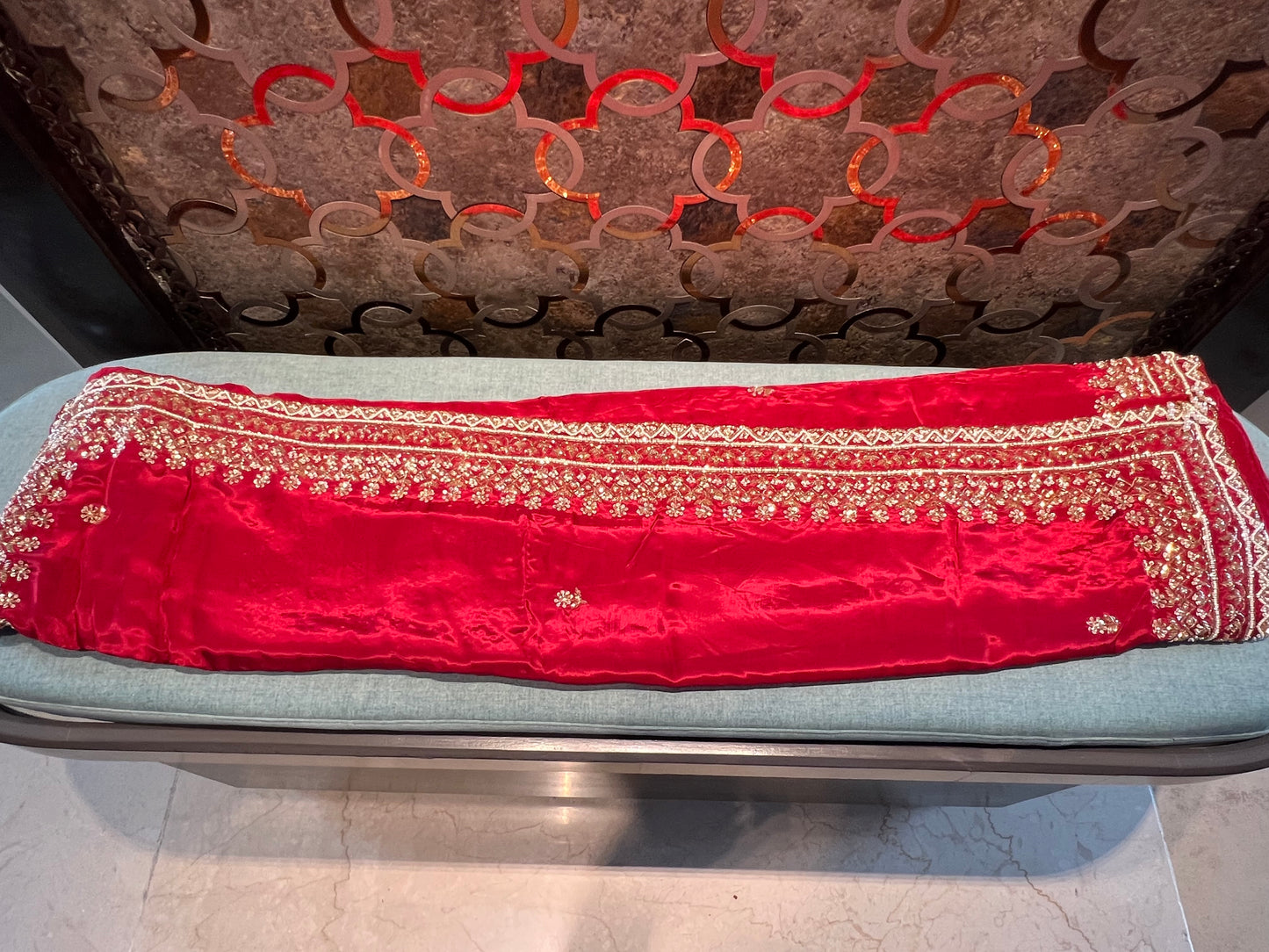 Red organza saree Indian saree bridal saree - Saffronfashionindia