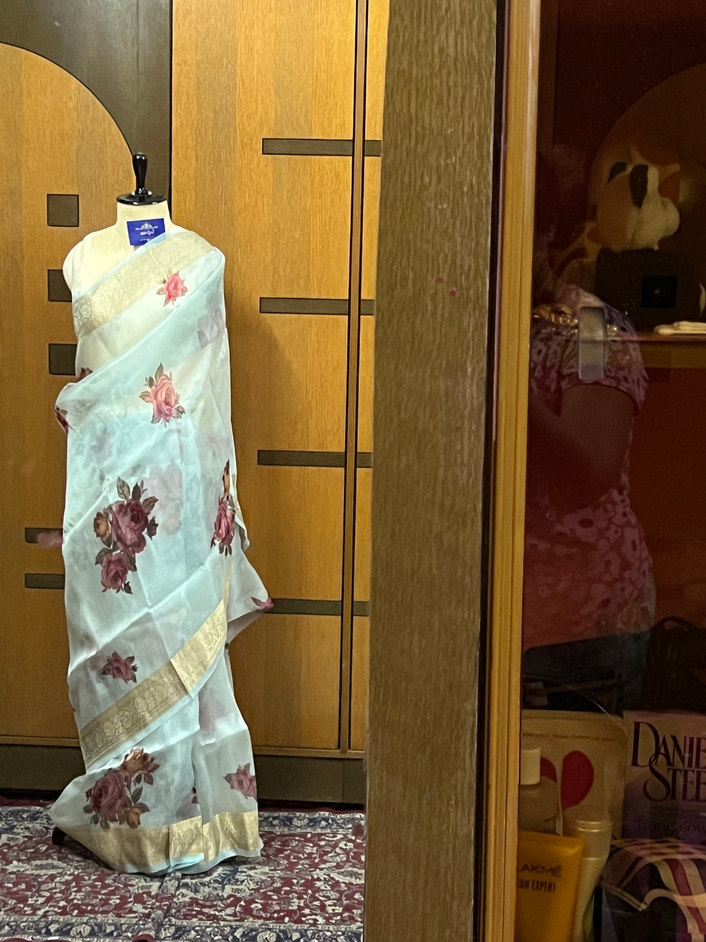 Naisha organza floral saree sexy sari - Saffronfashionindia