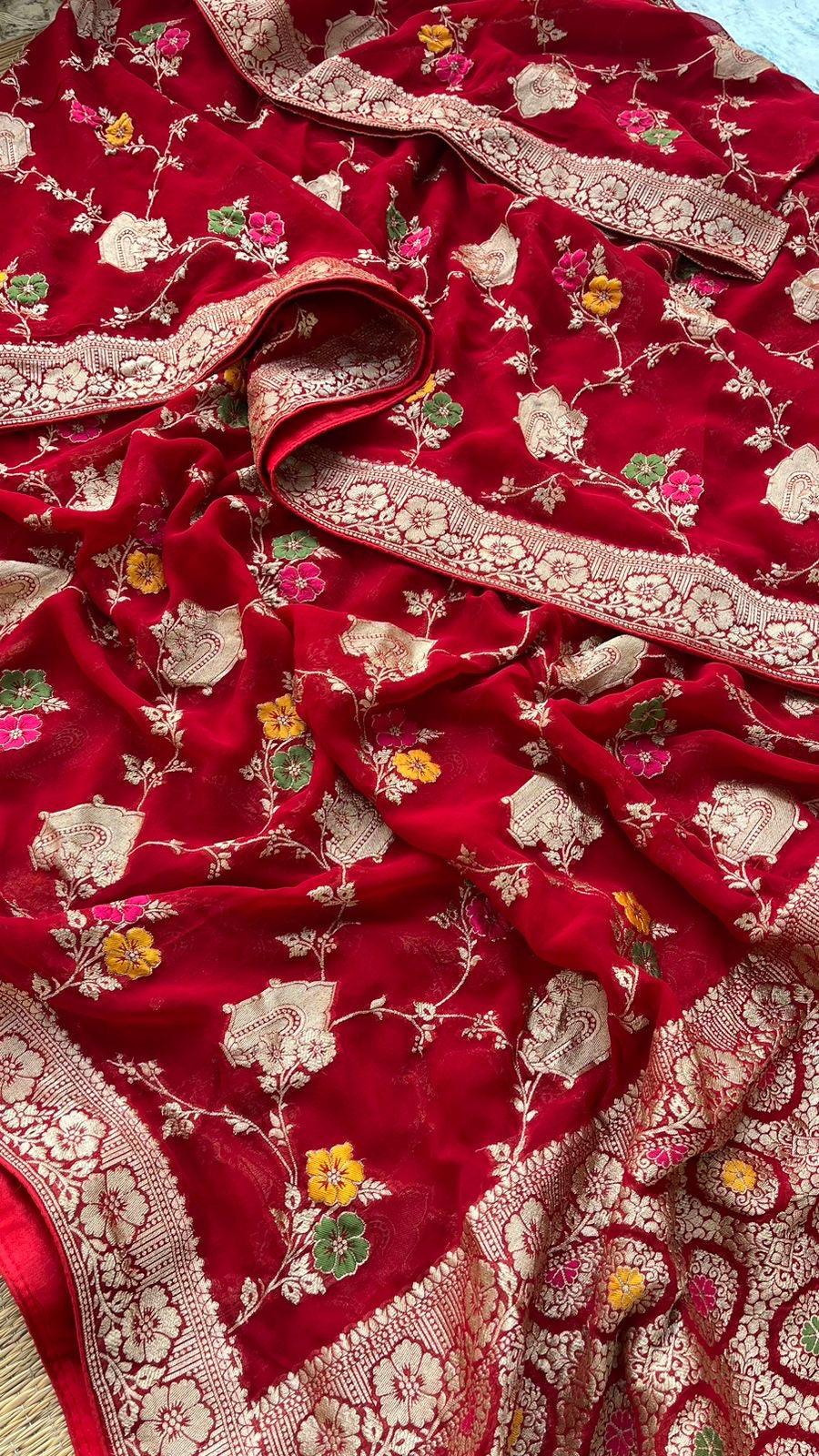 Premium Khaddi Gorgette Saree Traditional Sarees - Saffronfashionindia