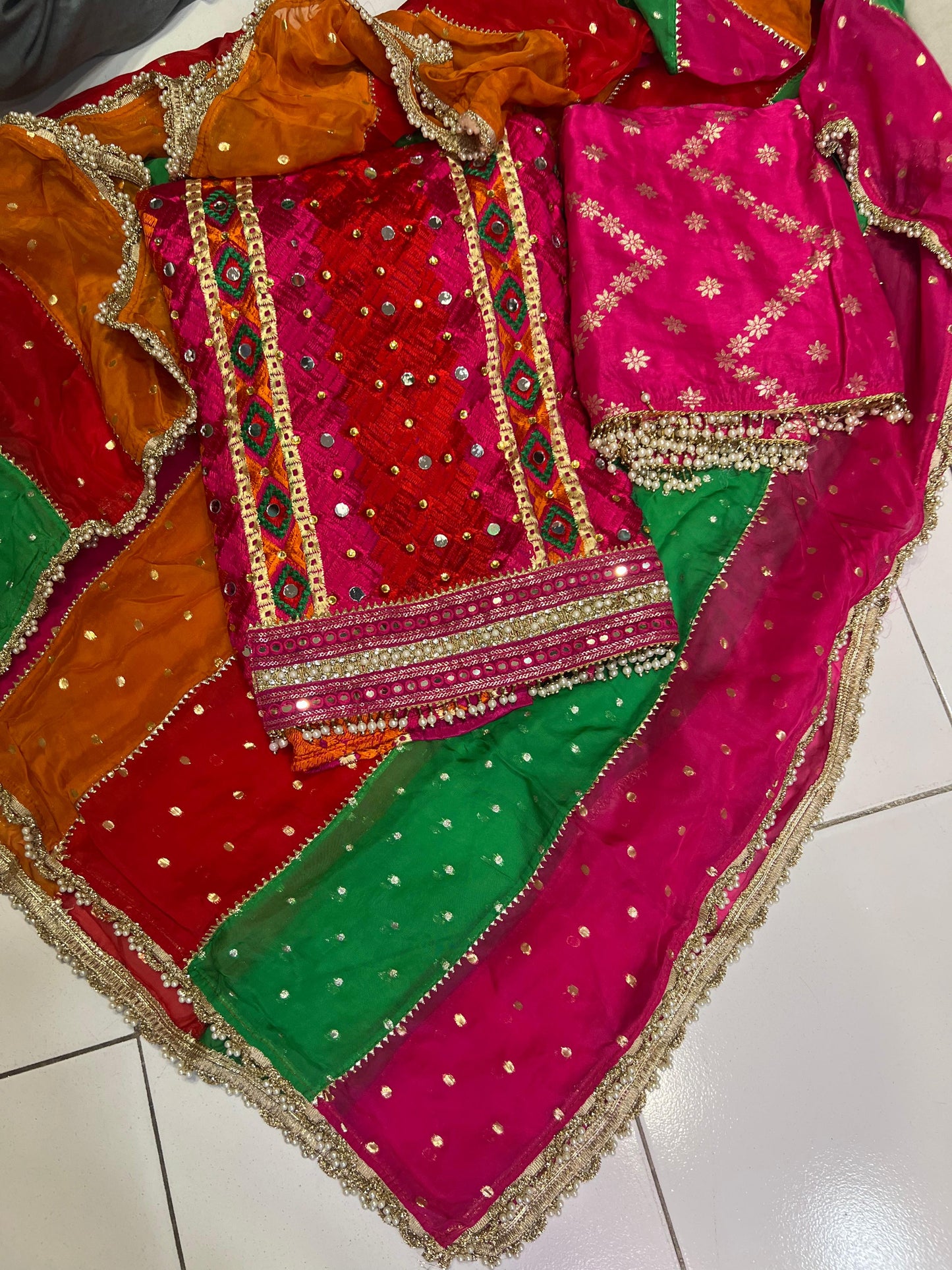 Phulkari inspired Salwar kameez Indian Salwar suit - Saffronfashionindia