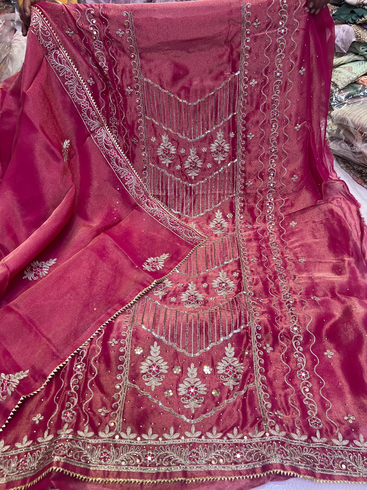 Shimmer organza suit Salwar suit Punjabi suit SaffronFashion