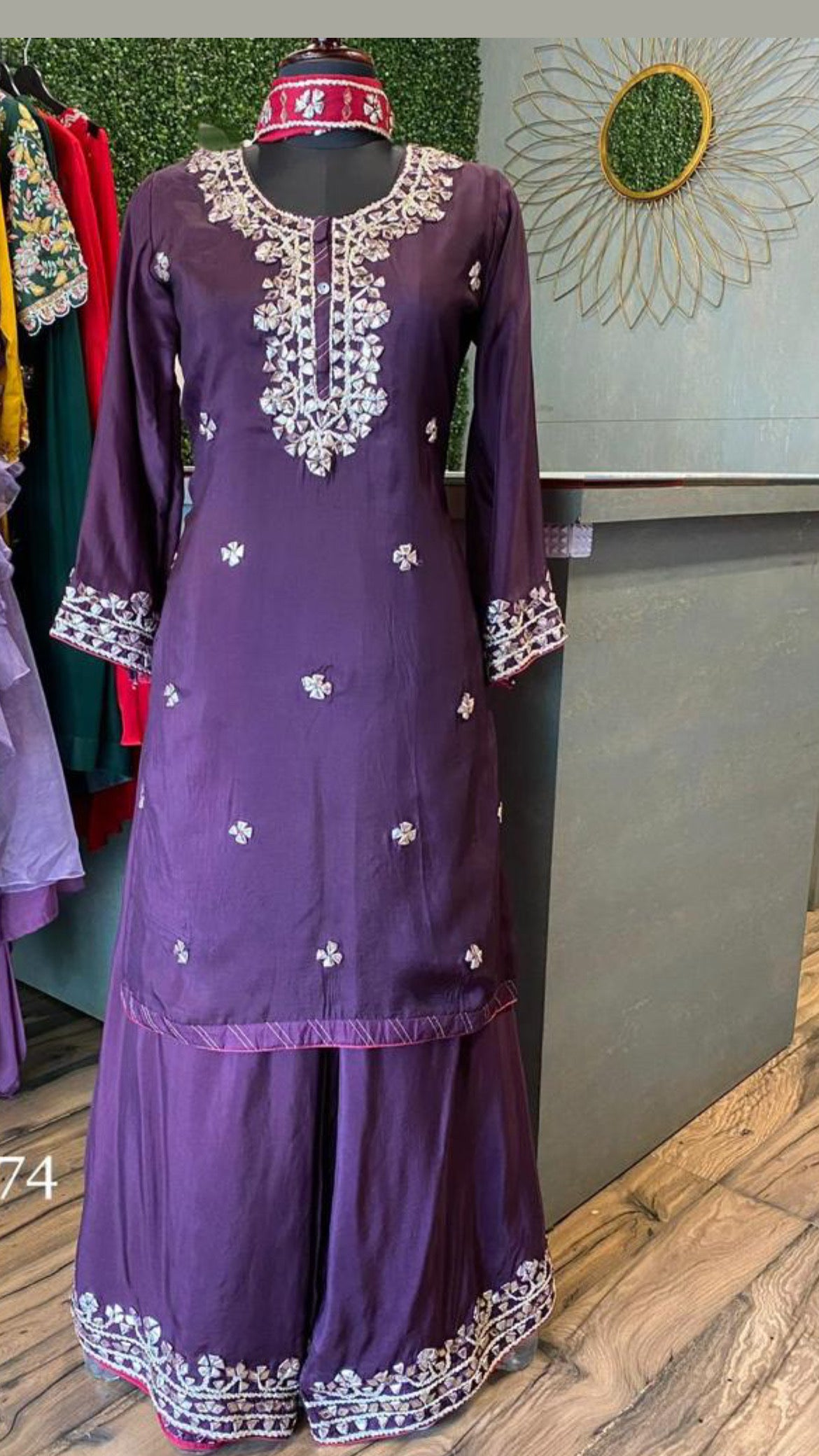 Rumana silk sharara dress Pakistani dress - Saffronfashionindia