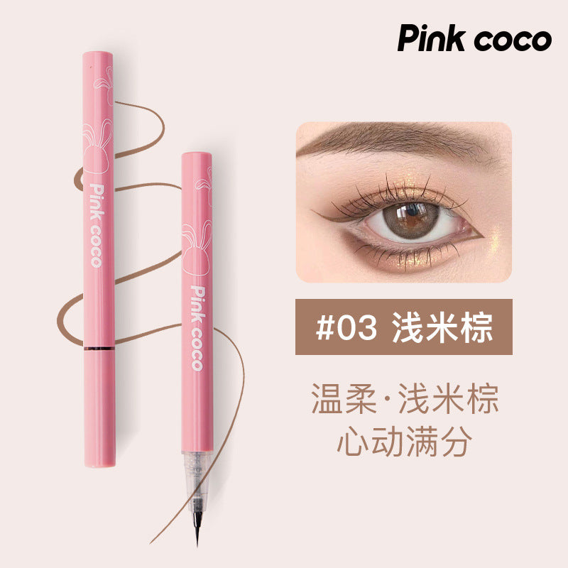 Pinkcoco Finely Carved Ultra-fine Eyeliner Liquid Pen With Ultra-fine Tip Is Waterproof, Long-lasting, Quick-drying And Does Not Smudge Eyelashes Silkworm Pen - Saffronfashionindia