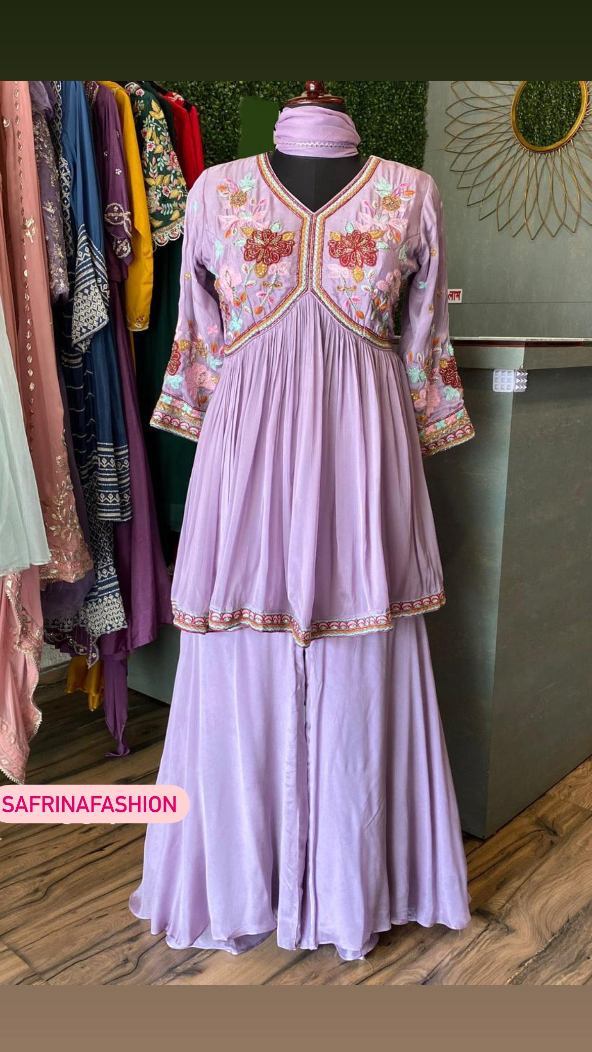 Rushika peplum lavender kurta dress - Saffronfashionindia