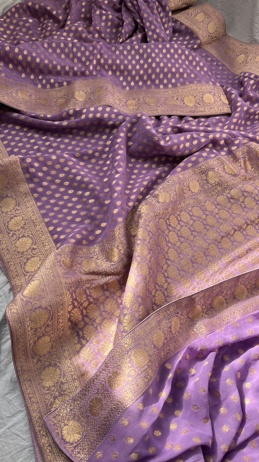 Arvoo khaddi gorgette indian sari - Saffronfashionindia