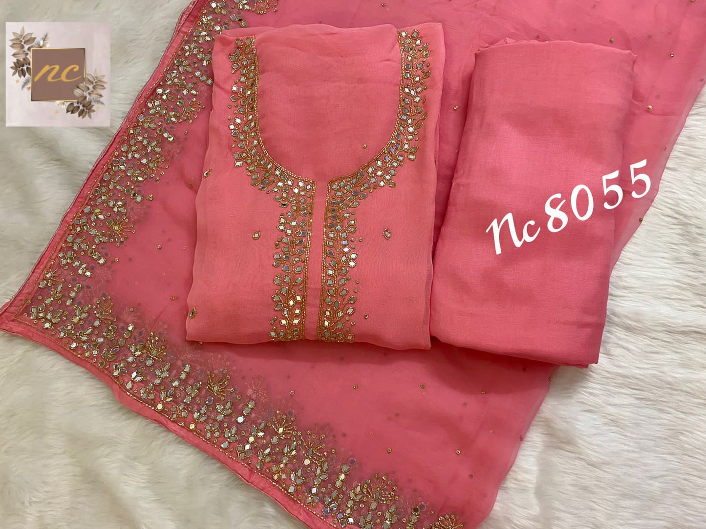 Dilbar gorgette salwar kameez - Saffronfashionindia