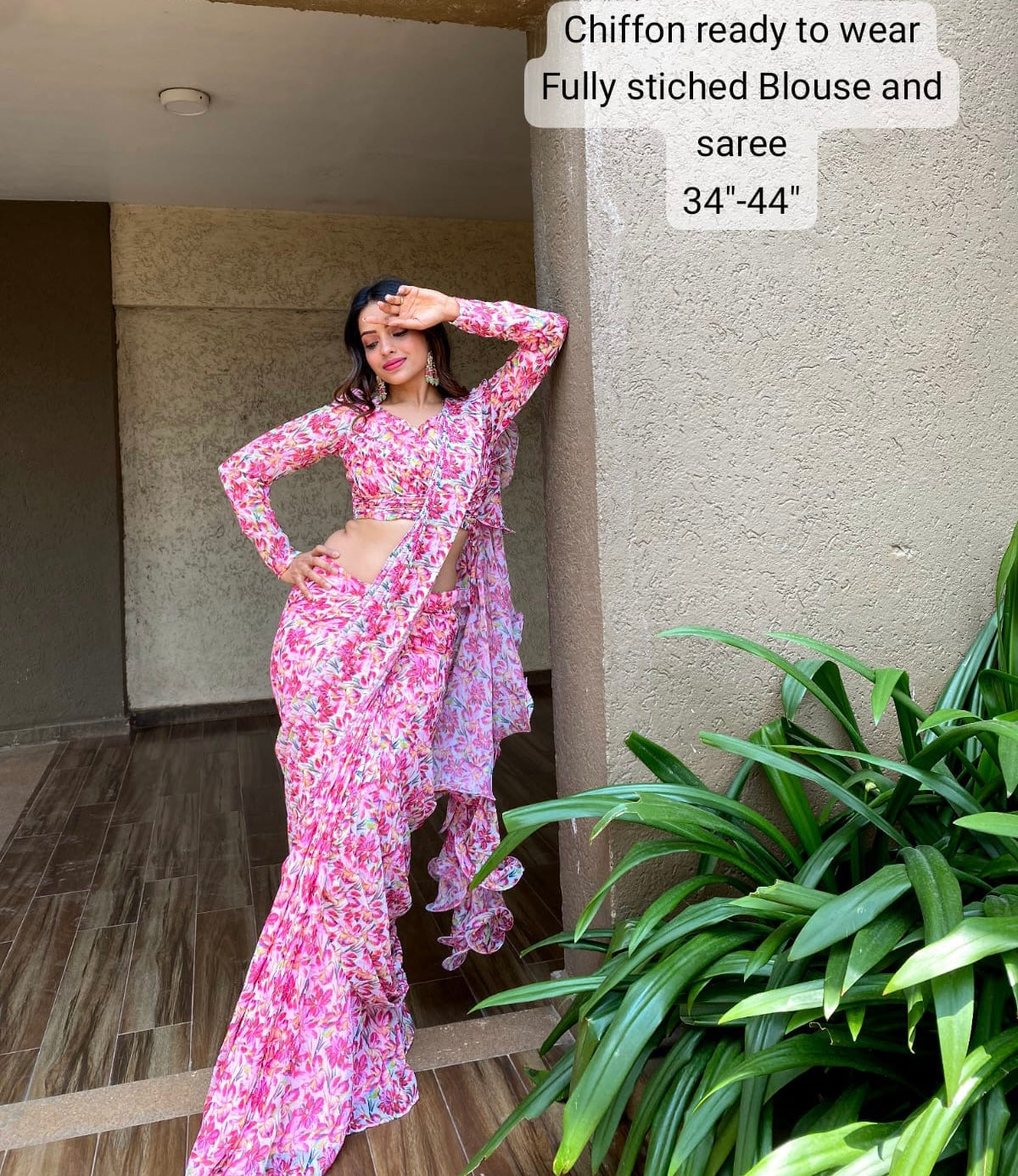 Jasmine ready to wear saree - Saffronfashionindia