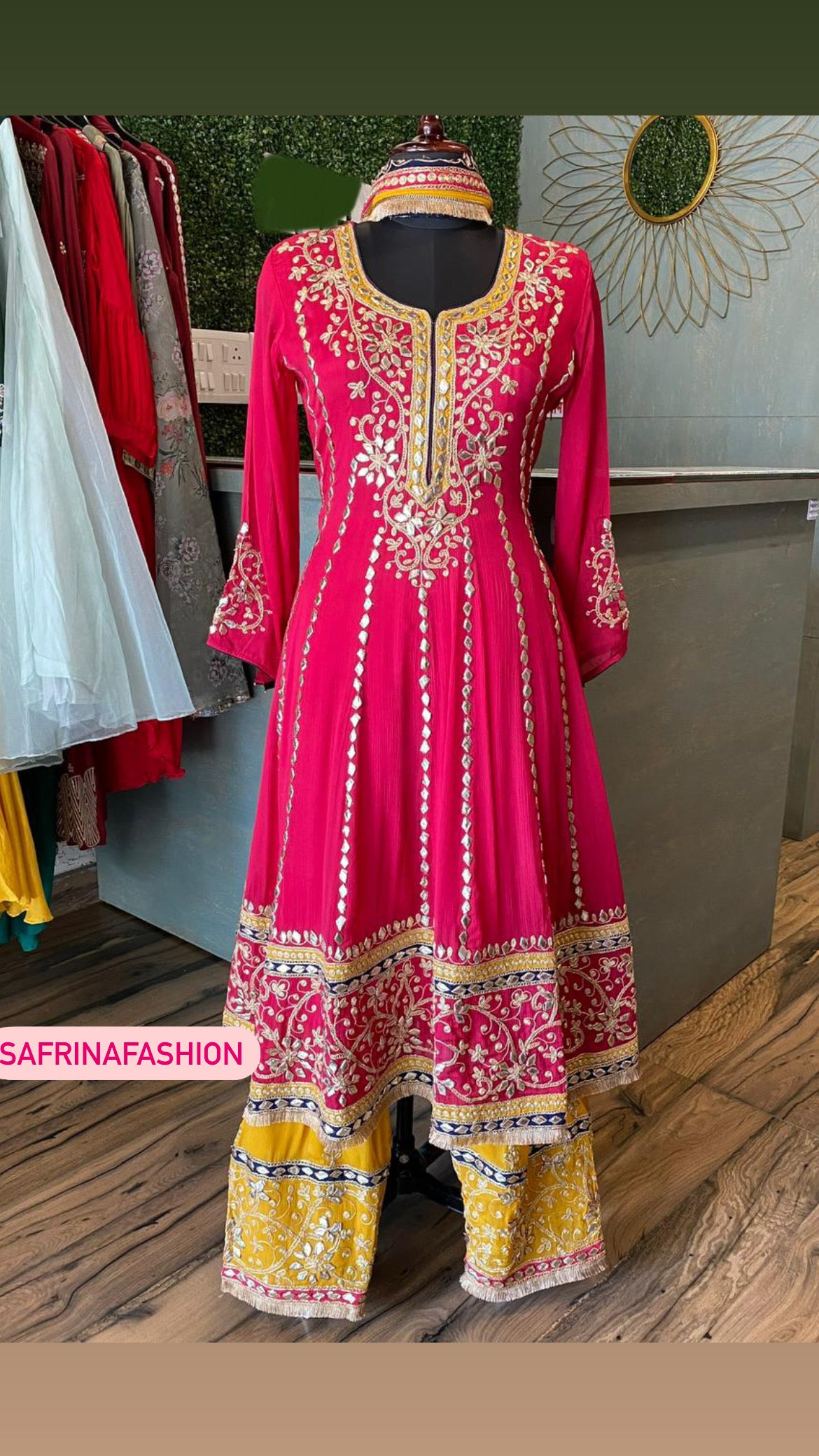 Pinasha pink anarkali dress - Saffronfashionindia