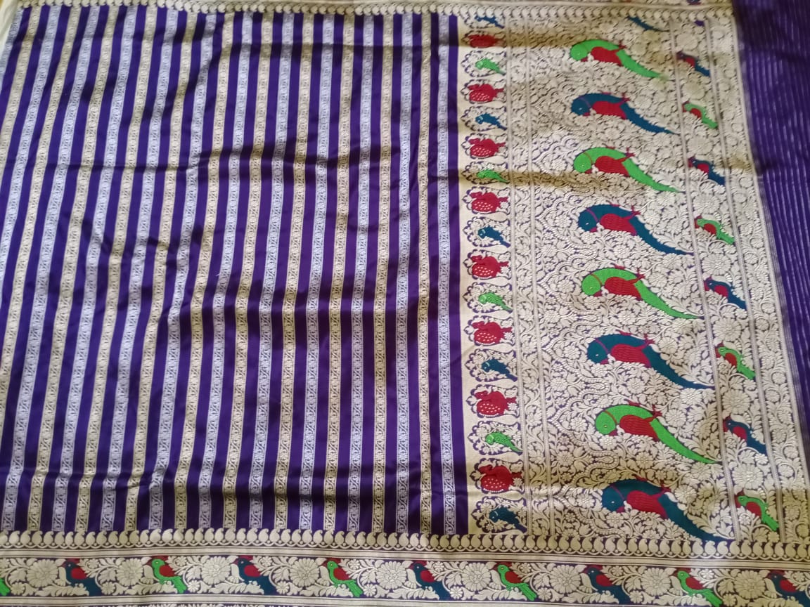 Kadiyal Katan saree/parrot inspired saree/sari - Saffronfashionindia