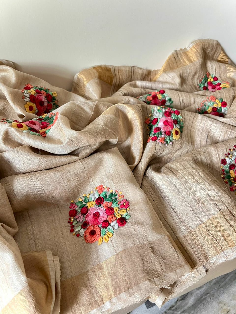 Desi tussar saree - Saffronfashionindia