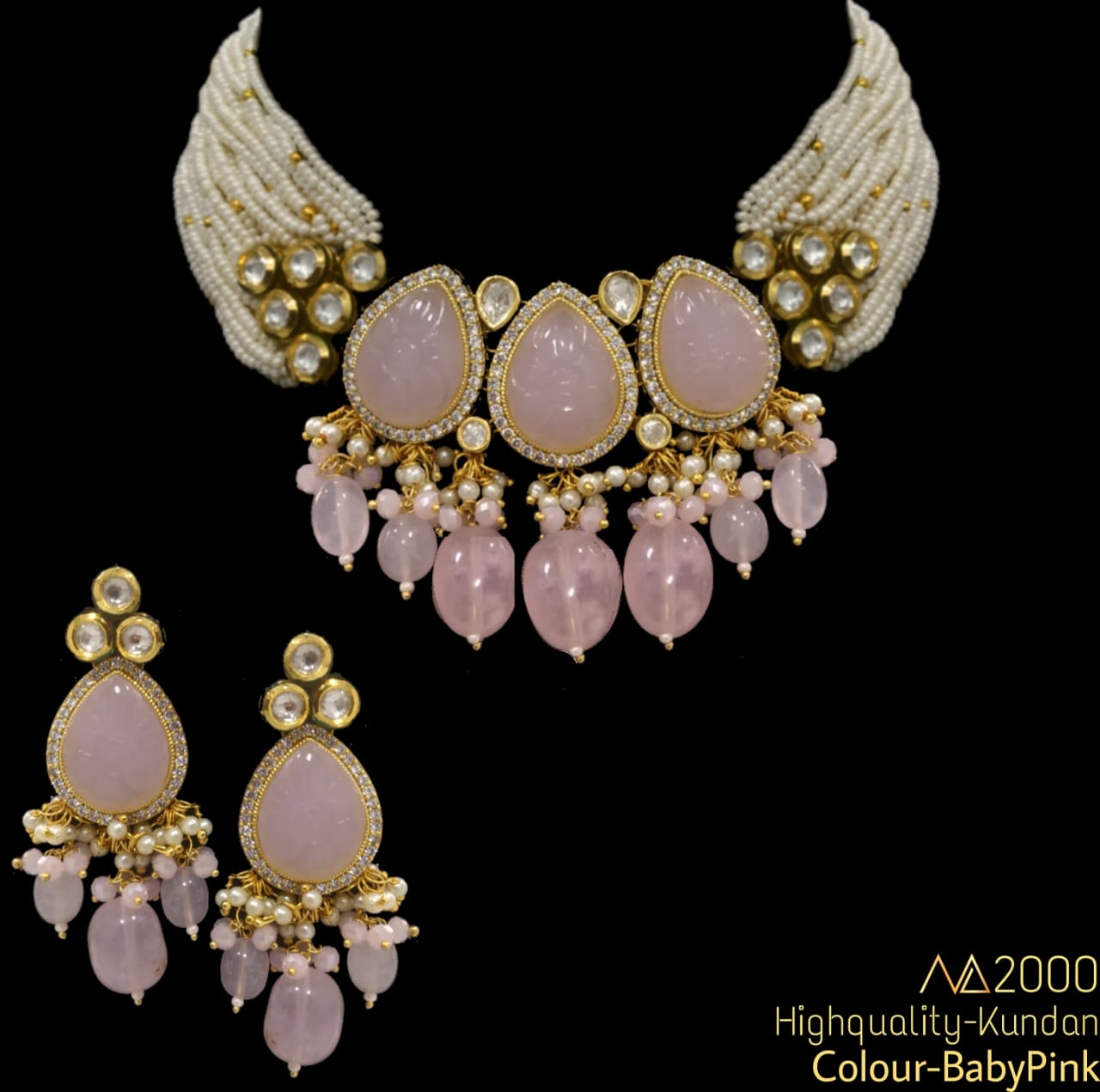 Crivas Pearl necklace set - Saffronfashionindia