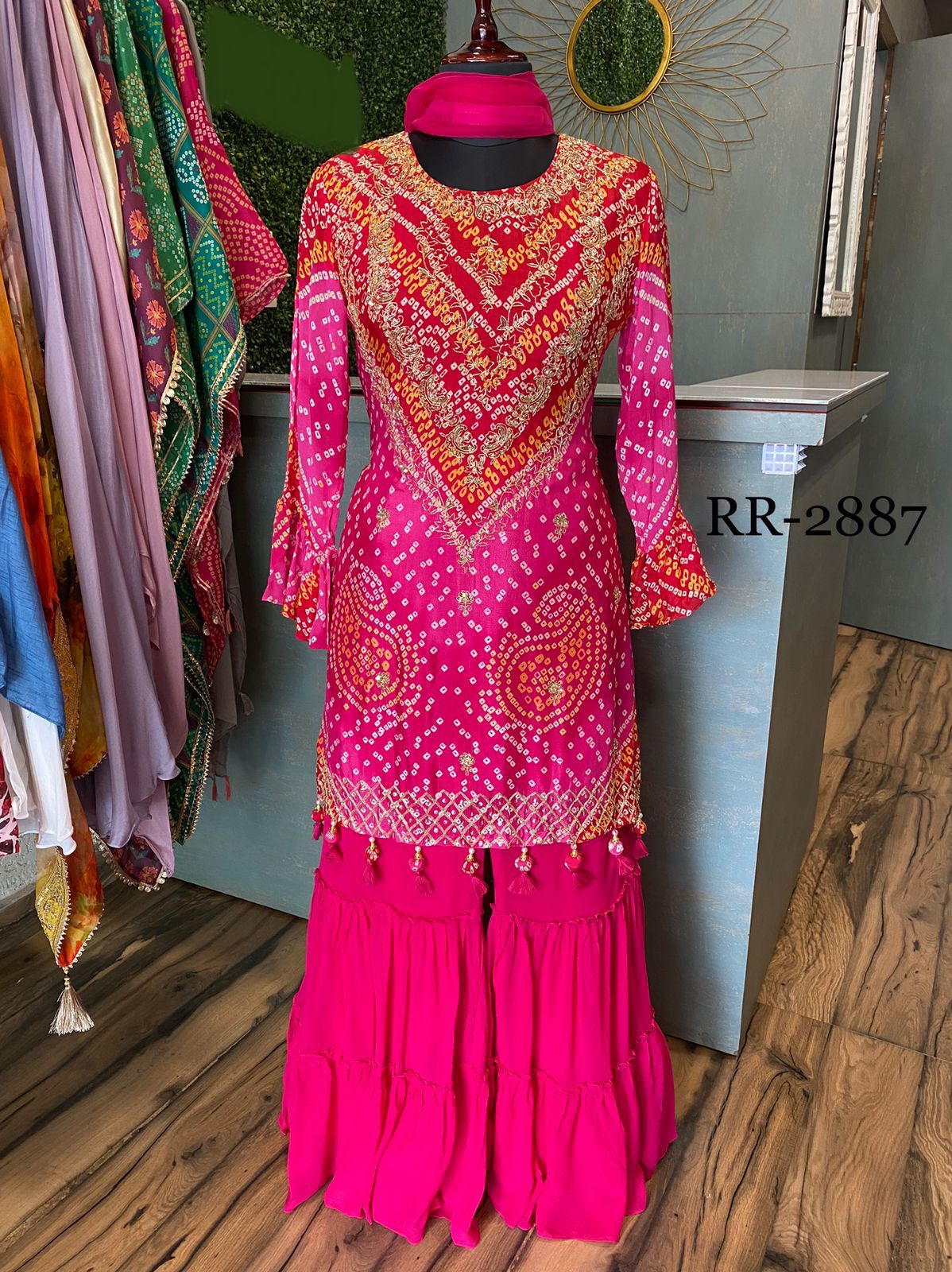 Bandhani guarara dress - Saffronfashionindia