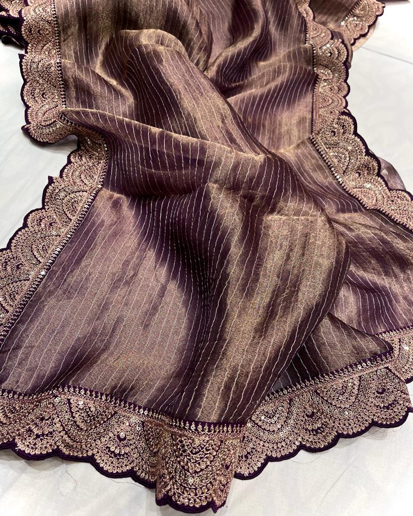 Rangvana tissue kanjeevaram saree - Saffronfashionindia