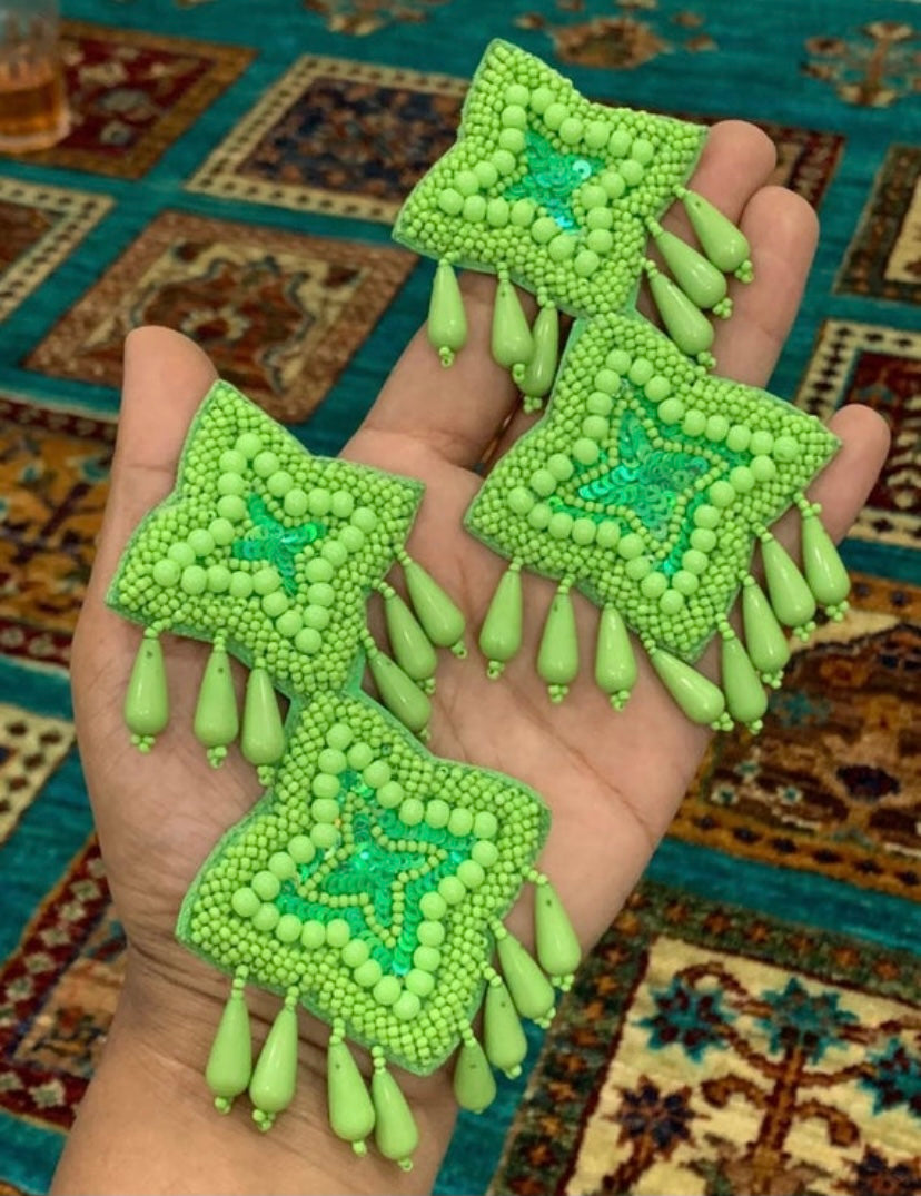 Handcrafted dangler earrings - Saffronfashionindia