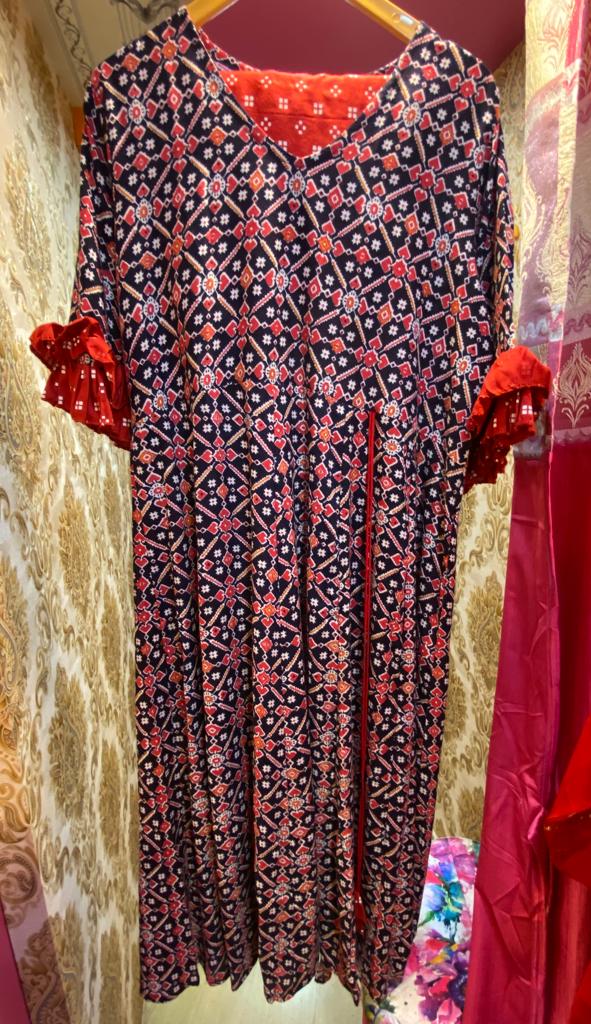 Patola Kurti set Indian Kurti set Saffron fashion