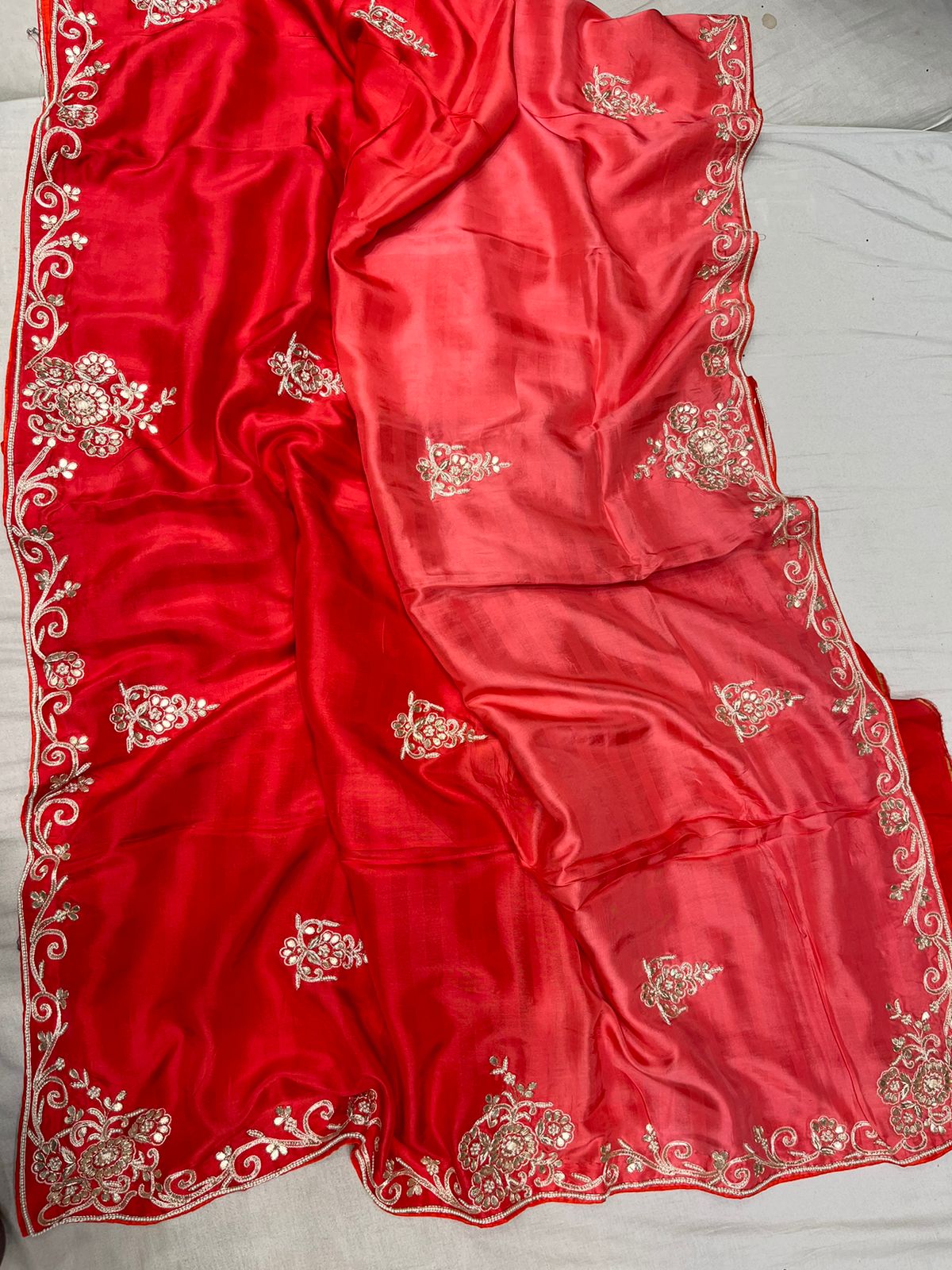 Handloom zardosi silk saree - Saffronfashionindia
