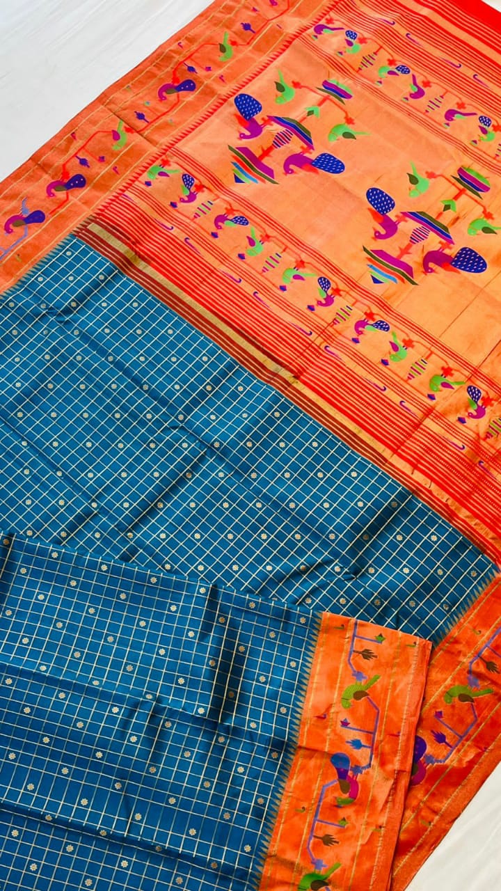 Paithani inspired gadwal saree - Saffronfashionindia
