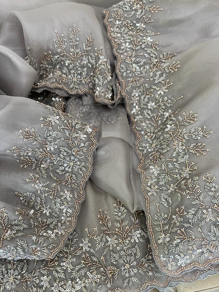 Arvani tissue organza saree - Saffronfashionindia