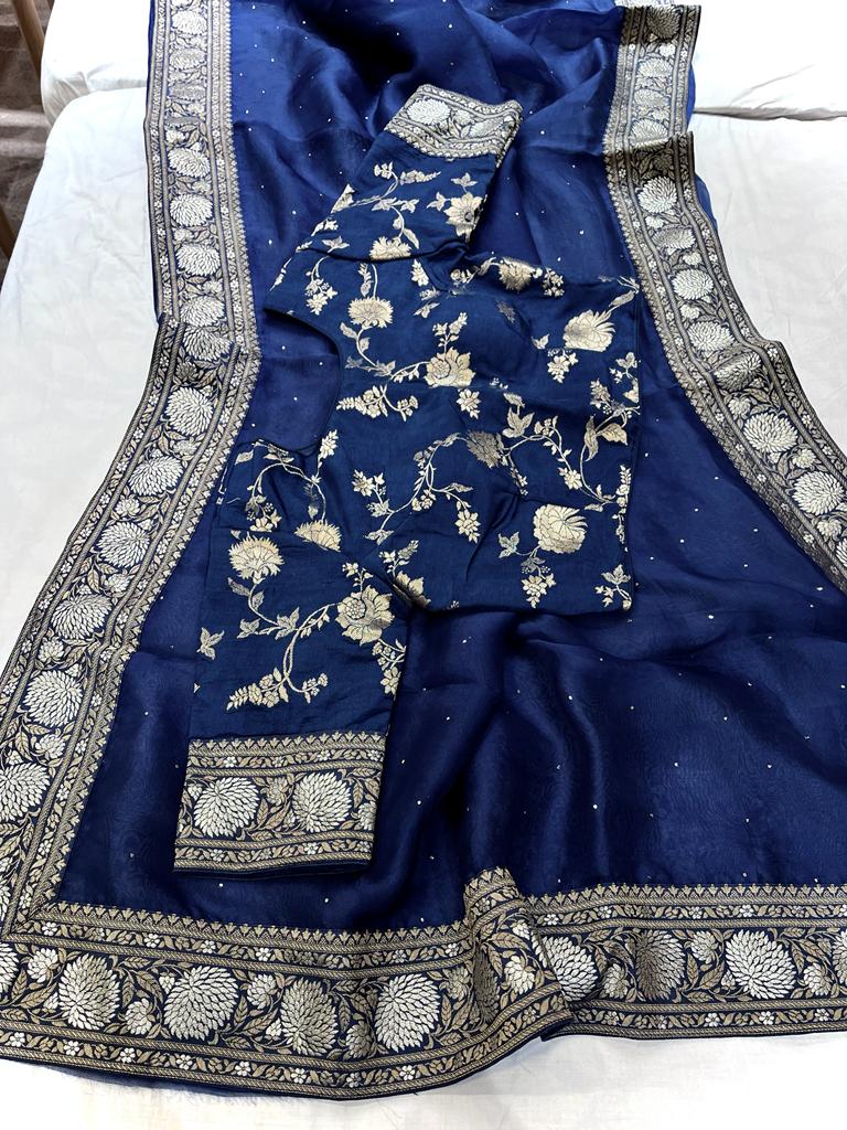 Divit organza saree/banarsi saree - Saffronfashionindia