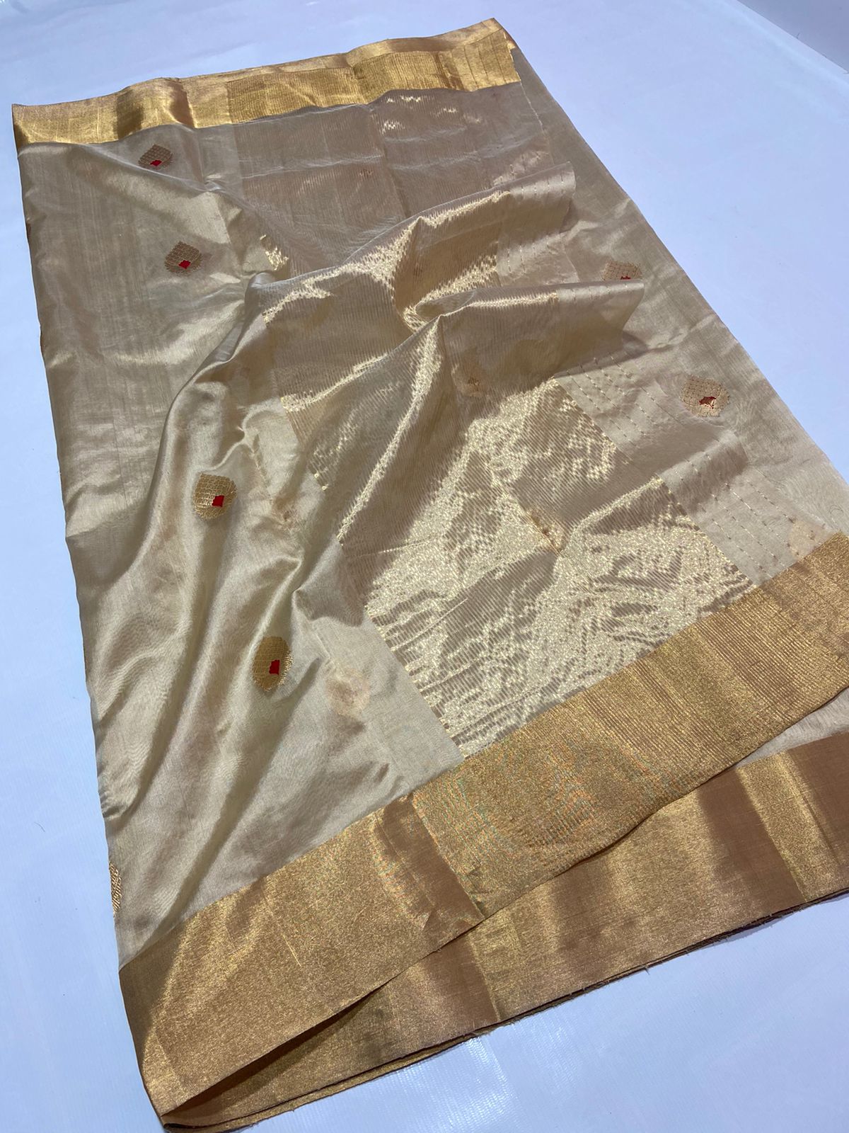Jeni pattu Chanderi saree - Saffronfashionindia