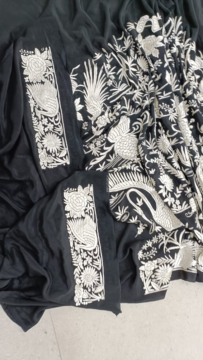 Veera crepe parsi saree - Saffronfashionindia